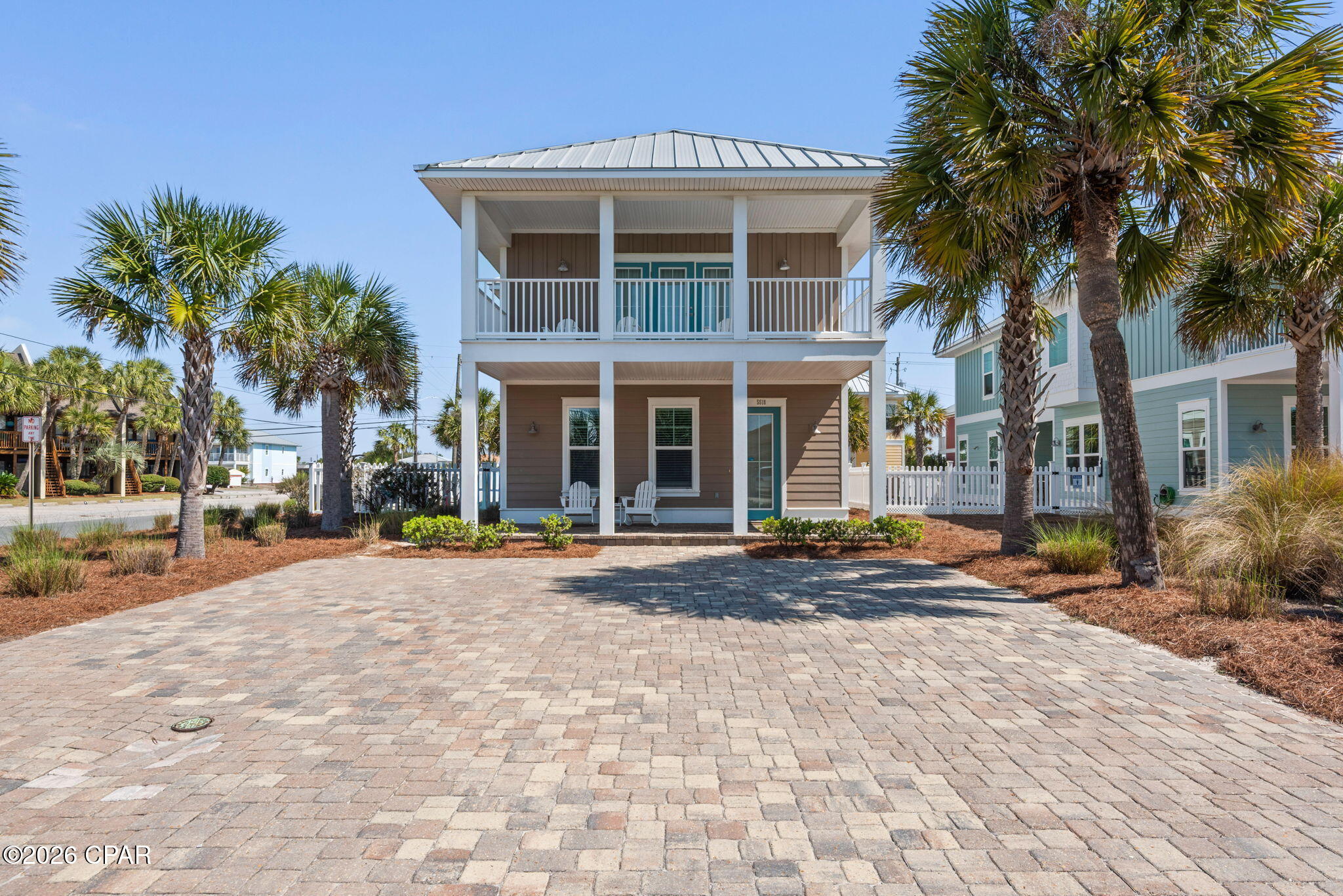 Gulf views, directly across from the beach AND beach access--5518 Gulf Drive offers the ideal blend of location, space, and flexibility, making it ideal as second home rental investment, with the benefit of no HOA. Situated on a large corner lot on the east end of Panama City Beach, this home is designed with both comfort and functionality in mind. Newer construction and featuring a spacious living and kitchen area that opens to a private pool and a large patio with both covered and uncovered spaces--perfectly blending indoor and outdoor living for easy gathering and entertaining.The thoughtful layout includes two primary suites, along with two additional bedrooms with en suite baths, and 2 sets of full bunks - enhancing it's versatility to host large groups without sacrificing privacy.
The private pool makes this a true vacation-style setting, while the front porch and expansive second-floor deck offer additional outdoor living spaces to enjoy Gulf views and coastal breezes. The corner lot provides ample parking--a rare and valuable feature this close to the beach.
With short-term rentals allowed, a highly functional floor plan, and a location just moments from the sand, this property presents an exceptional opportunity to own your piece of paradise at the beach!