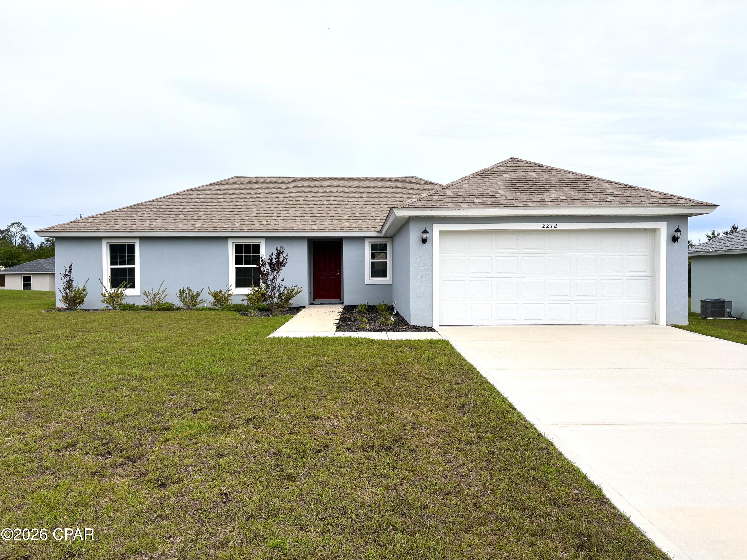 Seize the opportunity to own the Lavender model by Homes by Deltona--beautifully situated in the tranquil community of Sunny Hills. This four-bedroom, two-bathroom gem is not just a house, but a showcase of standard features. As you step inside, you're greeted by a spacious open concept living area, crowned with a vaulted ceiling that elevates the home's aesthetic. The kitchen, designed to satisfy any culinary enthusiast, boasts a central island, sleek granite countertops, and state-of-the-art GE appliances such as a garbage disposal, fridge, dishwasher, range, and over-the-range microwave. The home features luxurious and practical luxury vinyl plank (LVP) flooring throughout the living areas, enhancing both style and durability. Each bedroom offers 8-foot ceilings, creating an open and airy atmosphere, complemented by soft, cozy carpeting for a serene escape. Constructed with sturdy concrete block, this residence promises durability and longevity. The intelligent split bedroom floor plan provides privacy and comfort, with a master suite that includes a large walk-in closet and dual vanity sinks--ideal for relaxation. Step outside to a professionally landscaped yard with an efficient irrigation system, ensuring that your green space thrives beautifully all year long. Additionally, enjoy the confidence that comes with a 2-10-year builder's warranty. Located in the peaceful Sunny Hills, just brief drive from the stunning beaches of the Emerald Coast, this model home is a perfect blend of tranquility and accessibility. Don't miss out on making the Lavender floorplan your forever home!

🌿 Move-in ready and built to impress.
We also have other home styles and color schemes available, so you can choose the perfect look and layout to fit your lifestyle.
