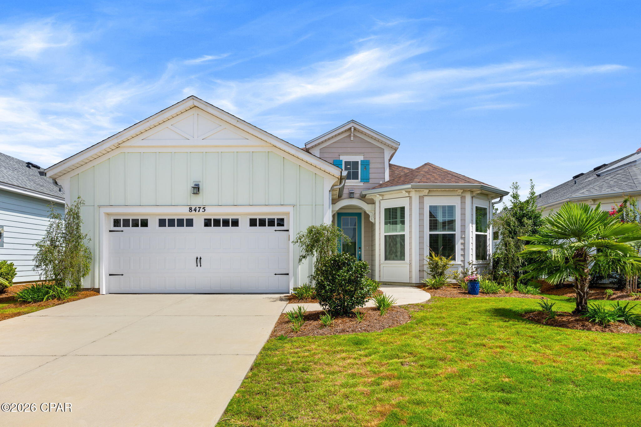 Welcome to 8475 Coral Reef Way, where exceptional upgrades, breathtaking preserve views, and an active coastal lifestyle come together in one remarkable home. This beautifully maintained 2 bedroom, 2.5 bathroom with bonus room, single-family residence offers the perfect balance of luxury, comfort, and convenience in one of Panama City Beach's most desirable gated communities. Designed for both everyday living and entertaining, the open-concept floor plan features spacious living areas, abundant natural light, upgraded appliances, whole-house plantation shutters, and thoughtfully selected finishes throughout. The well-appointed kitchen flows seamlessly into the dining and living spaces, creating an inviting atmosphere for gatherings with family and friends. The private owner's suite provides a peaceful retreat, while additional guest accommodations offer comfort and flexibility for visitors. Step outside to enjoy tranquil preserve views, creating a picturesque setting for morning coffee, evening cocktails, or simply relaxing and enjoying Florida's natural beauty. Residents enjoy access to an impressive collection of resort-inspired amenities, including an on-site restaurant overlooking the Intracoastal Waterway, a bandshell hosting live music and community events, a fitness center, resort-style pool, pickleball courts, tennis courts, bocce ball courts, walking trails, and a dedicated dog park. The community is both golf-cart friendly and dog friendly, making it easy to enjoy the neighborhood, visit friends, attend events, or take your four-legged companion out for a stroll. The recreational amenities are just a 10-minute walk or a 2-minute golf cart ride from the home. Everyday convenience continues to improve with a new Publix grocery store planned at the entrance to the community, along with additional retail shops, dining options, and service businesses that will further enhance the neighborhood lifestyle. Current shopping, dining, and entertainment destinations, including Pier Park, are approximately 8 miles away. Medical facilities, including major healthcare providers and specialty services, are within approximately 10 miles, while Northwest Florida Beaches International Airport is approximately 12 miles away, making travel convenient for both residents and guests. Whether you're seeking a primary residence, seasonal retreat, or the next chapter of an active Florida lifestyle, 8475 Coral Reef Way offers an outstanding opportunity to enjoy beautiful surroundings, premium upgrades, a welcoming neighborhood atmosphere, and easy access to everything Panama City Beach has to offer. Seller will consider lease to buy option.
