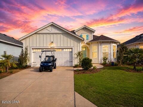 Welcome to 8475 Coral Reef Way, where exceptional upgrades, breathtaking preserve views, and an active coastal lifestyle come together in one remarkable home. This beautifully maintained, fully furnished (including golf cart), 2 bedroom, 2.5 bathroom with bonus room, single-family residence offers the perfect balance of luxury, comfort, and convenience in one of Panama City Beach's most desirable gated communities. Designed for both everyday living and entertaining, the open-concept floor plan features spacious living areas, abundant natural light, upgraded appliances, whole-house plantation shutters, and thoughtfully selected finishes throughout. The well-appointed kitchen flows seamlessly into the dining and living spaces, creating an inviting atmosphere for gatherings with family and friends. The private owner's suite provides a peaceful retreat, while additional guest accommodations offer comfort and flexibility for visitors. Step outside to enjoy tranquil preserve views, creating a picturesque setting for morning coffee, evening cocktails, or simply relaxing and enjoying Florida's natural beauty. Residents enjoy access to an impressive collection of resort-inspired amenities, including an on-site restaurant overlooking the Intracoastal Waterway, a bandshell hosting live music and community events, a fitness center, resort-style pool, pickleball courts, tennis courts, bocce ball courts, walking trails, and a dedicated dog park. The community is both golf-cart friendly and dog friendly, making it easy to enjoy the neighborhood, visit friends, attend events, or take your four-legged companion out for a stroll. The recreational amenities are just a 10-minute walk or a 2-minute golf cart ride from the home. Everyday convenience continues to improve with a new Publix grocery store planned at the entrance to the community, along with additional retail shops, dining options, and service businesses that will further enhance the neighborhood lifestyle. Current shopping, dining, and entertainment destinations, including Pier Park, are approximately 8 miles away. Medical facilities, including major healthcare providers and specialty services, are within approximately 10 miles, while Northwest Florida Beaches International Airport is approximately 12 miles away, making travel convenient for both residents and guests. Whether you're seeking a primary residence, seasonal retreat, or the next chapter of an active Florida lifestyle, 8475 Coral Reef Way offers an outstanding opportunity to enjoy beautiful surroundings, premium upgrades, a welcoming neighborhood atmosphere, and easy access to everything Panama City Beach has to offer.