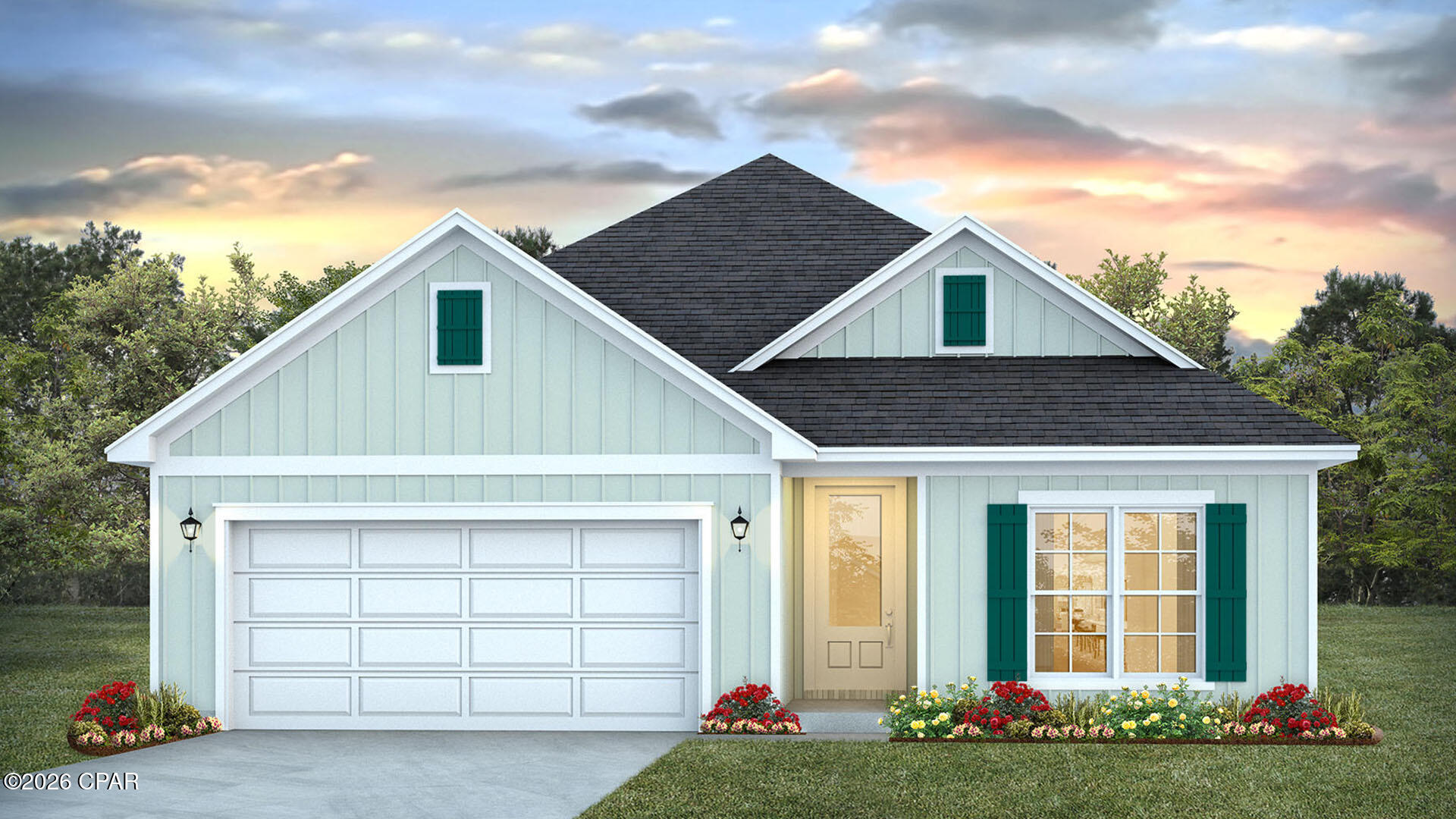 This property will be developed with the Lily floorplan and built to current design standards and specifications. Buyers may have the ability to personalize select finishes depending on the stage of construction. Estimated completion timelines and build details available upon request.

This home has a foyer with EVP flooring leading you past the first of three guest bedrooms and the guest bathroom. Continuing to the heart of the home, a large open concept living area awaits filled with natural light from the many windows and high ceilings. The kitchen island overlooks the dining and living areas and is designed with quartz countertops, Herringbone tile backsplash, EVP flooring, and a single basin undermount sink in the island. Just off the kitchen, you'll find a secluded hall leading to the primary bedroom. Additional upgrades include natural gas in the kitchen with gas cooktop stove, tile in bathrooms, and so much more!

Located in a private area of the home, the primary bedroom offers high ceilings and large windows. The luxurious primary bath is complete with an oversize tile shower, a dual sink vanity with quartz countertops, and a large walk-in closet with shelving. The laundry room is also conveniently located at the other end of the hallway. All three guest bedrooms can be found on the other side of the home along with the two full guest bathrooms. Beyond the interior features and details, every home is equipped with Smart Home Technology. This thoughtful integration of technology ensures that your new home is perfectly designed to meet the demands of modern life. Call us today to schedule a tour of this beautiful home.
