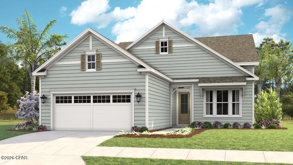 Beautiful Lila floorplan offering 4 bedrooms, 3 full baths, a bonus room, peaceful water views, and a 2-car courtyard garage. Ideally located near the white sand beaches of 30A, Pier Park, TopGolf, and an expanding collection of dining and shopping. The area is experiencing significant growth with the upcoming 87-acre TMH/FSU Medical Campus, the future West Bay retail center with over 50,000 sq. ft. of shopping and dining, and a Publix expected Spring 2026. Located within Saltgrass at Ward Creek, residents will soon enjoy community amenities including a resort-style pool, cabana, and pickleball courts, creating the perfect environment for both relaxation and recreation. Lawncare included in HOA. PRICES SUBJECT TO CHANGE. Photos of a decorated model home are for reference only. Actual home will differ.