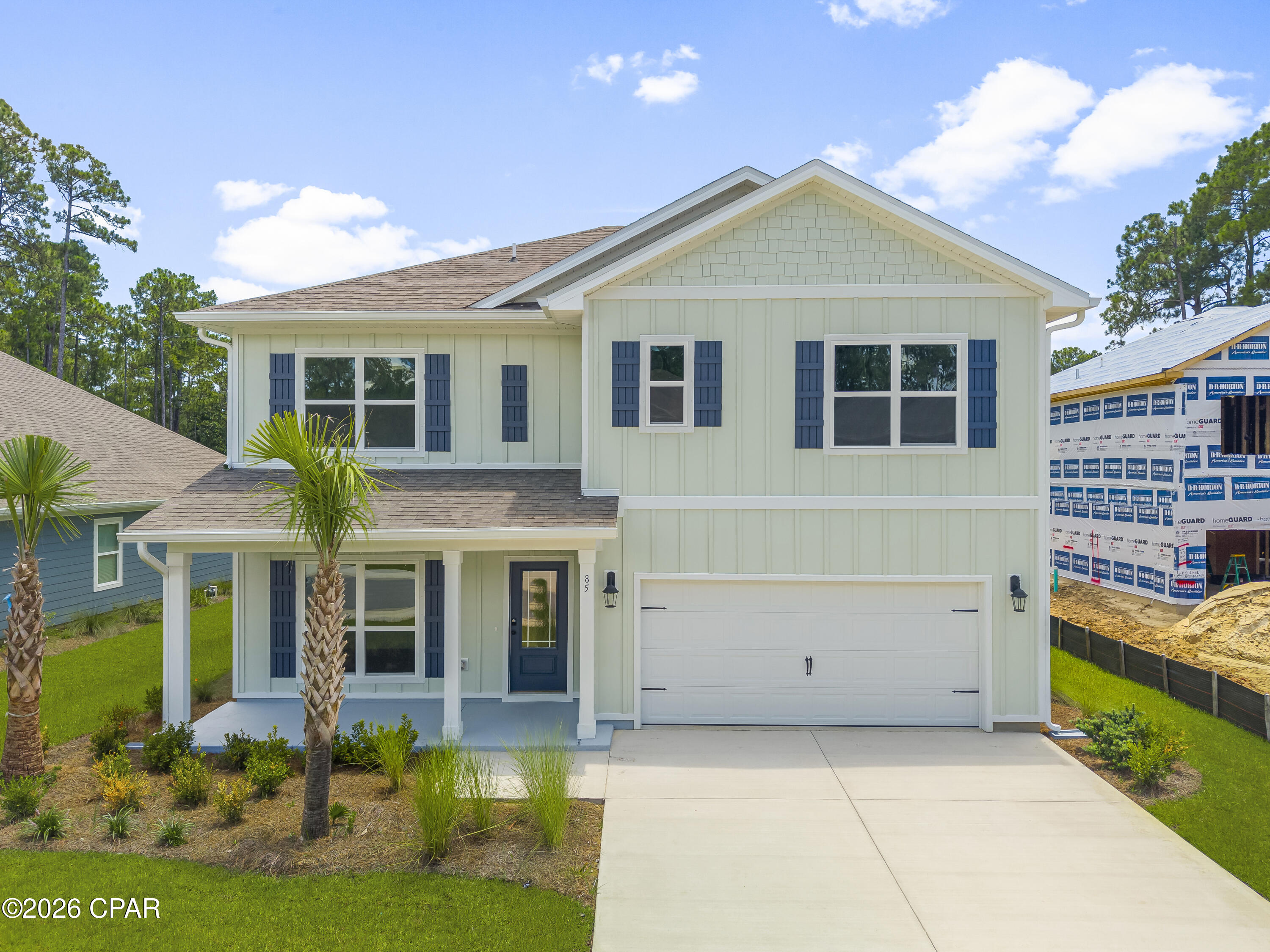 Welcome to 131 Dama Del Mar Way in Caballeros Estates at Hombre in Panama City Beach Florida. This pre-construction homesite offers the opportunity to secure new construction prior to groundbreaking. The Carol is a beautifully designed two-story home offering approximately 2,500 square feet of thoughtfully planned living space that perfectly balances style, comfort, and affordability. From the moment you step inside, you're welcomed by a dedicated study just off the entry, ideal for a home office, creative space, or flexible room to fit your lifestyle. EVP flooring flows seamlessly throughout the main living areas, providing durability and a modern aesthetic that complements today's design trends.

As you move down the hall, the home opens into a spacious open concept kitchen, dining, and living area, perfect for everyday living and effortless entertaining. The kitchen features a large island, walk in pantry, quartz countertops, and ample cabinet space accented by sleek matte black fixtures. The adjoining dining and living spaces create a warm, inviting environment for gatherings both large and intimate.

The first floor also includes a private guest bedroom, a full bathroom, convenient storage tucked beneath the stairs, and access to the garage. Upstairs, the expansive primary suite is highlighted by an oversized closet and a luxurious en suite bathroom with quartz countertops, a tile shower with a frameless glass door, dual sinks, and a relaxing soaking tub.