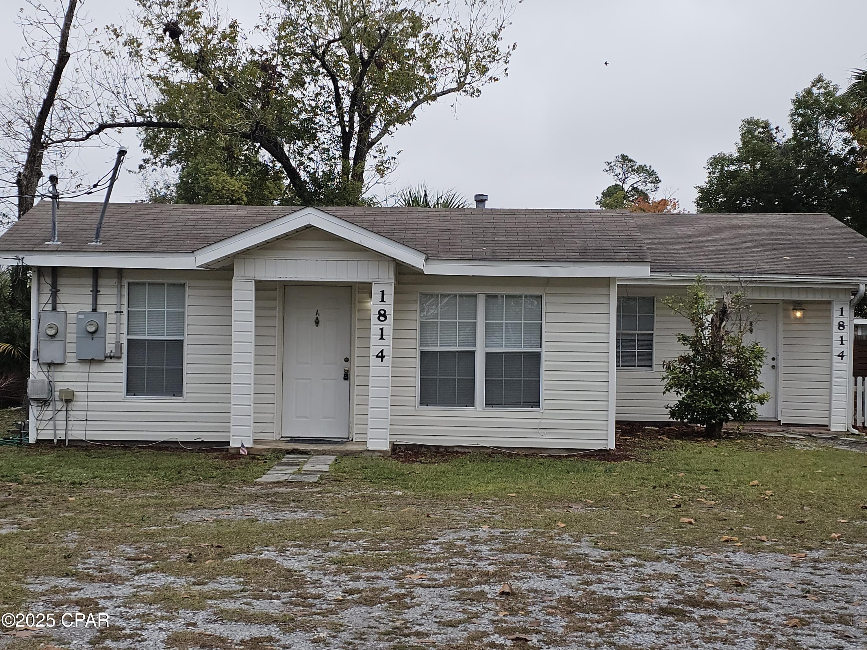 Looking for rental investment. This 5-bedroom 2 bath duplex Close to shopping, schools and beach offers 2 bedrooms on one side and 3 bedrooms on the other side. The roof has been replaced in 2018, and the plumbing has been updated on both sides. The flooring has been updated as well. The kitchen offers lots of space and good size bedrooms. Lots of property space for parking and additions. Currently units are leased. If important all information & measurements should be verified.