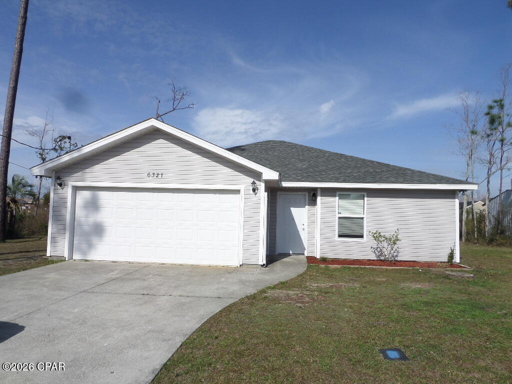 Lovely 3 bedroom split floor plan, 2 bathrooms, with two car garage. Spacious living room with tile flooring.  The master bedroom features large walk-in closet and tile flooring. Plank flooring in the other two additional bedrooms. The kitchen is equipped with refrigerator, range, dishwasher.  Enjoy outdoor living with a fully privacy fenced backyard. The home is conveniently located just minutes from Tyndall Air Force Base, schools, shopping, restaurants.  Pets subject to approval by property owner. Call to schedule a tour.