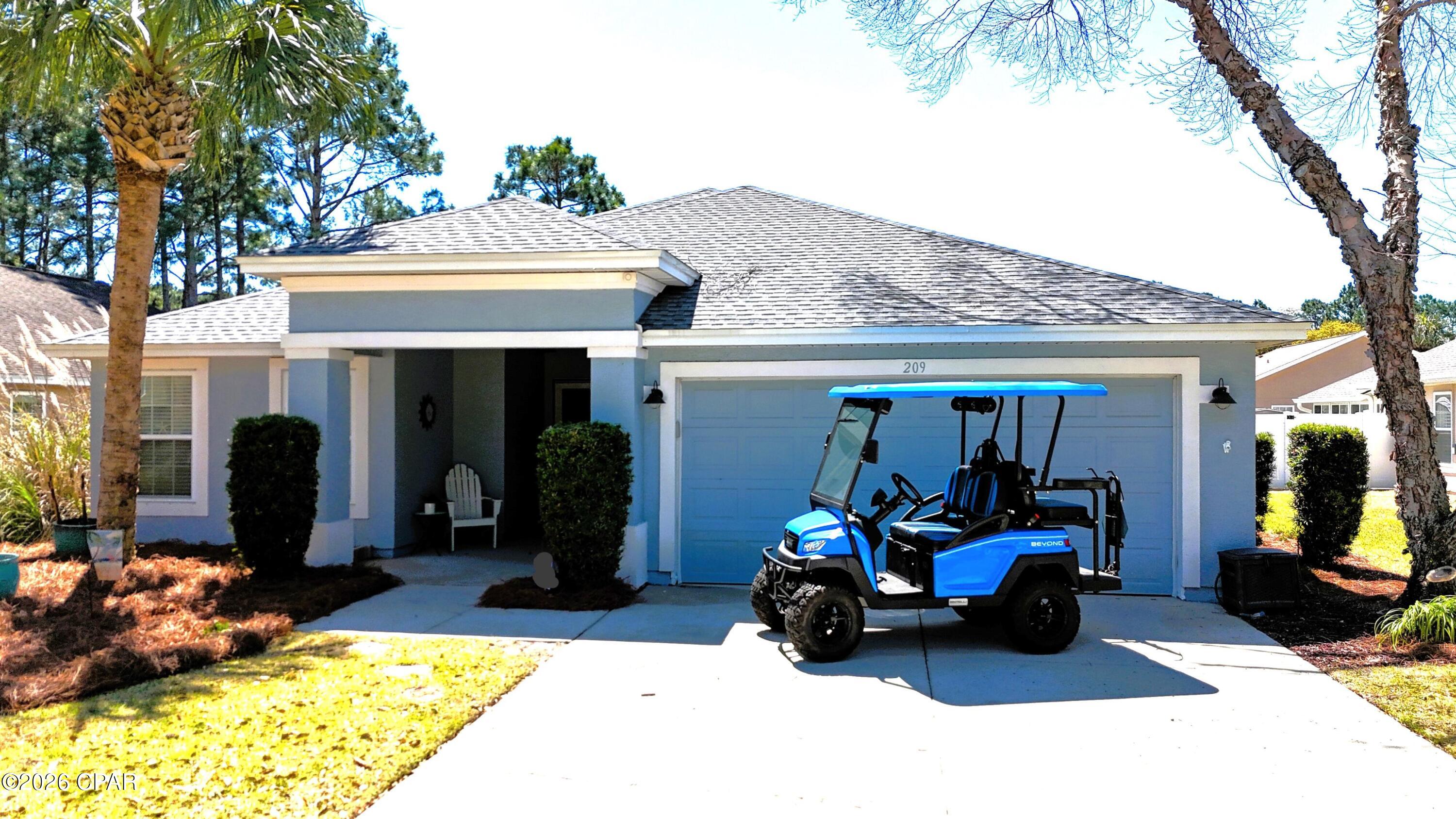Location Location! Ride a golf cart, bike or even walk to Pier Park or the beach.  From the back patio watch the sun set, see the Pier Park Ferris Wheel at night or even watch the fireworks on the 4th of July.  Cross the street to visit Frank Brown Park with 3 dog parks, pools, playgrounds and tennis courts.  This home is located in the Palmetto Trace neighborhood, which is an HOA community containing two pools/ club house, dog stations, tree-lined streets/sidewalks and access to Gayle's Trails for hiking and biking. 
     This recently painted home features a new roof (2024), new Daiken high efficiency (SEER 14.3) HVAC (2025), and a high efficiency wi-fi enabled hot water heater (2022).  Both bathrooms have new custom cabinets with quartz countertops, and the home is only 4 houses down from the largest neighborhood pool.  There is ample space for in ground pool and screen in back yard.  **** Palmetto Trace HOA only allows long term rentals ****