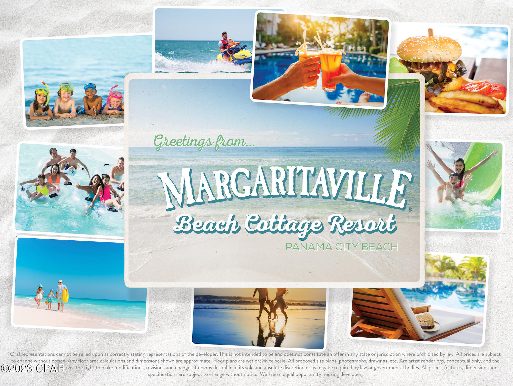 Don't miss your opportunity to enjoy everything the Margaritaville lifestyle has to offer!  This home is new construction with 5 bedrooms and 4 ½ baths.  Located in the exciting new Margaritaville Beach Cottage Resort, homeowners and their rental guest will have a hard time deciding what to do first; you can relax in the huge resort pool, take a trip around the 425 ft long lazy river, ride down one of two waterslides, soak in the sun on the 580 feet of dedicated beach, play pickleball, have a margarita and cheeseburger brought to you poolside, games on the lawn, outdoor movies and much, much more. 



This Breeze two story floorplan features 2,130 sf of heated/cooled space perfectly designed to fit your every need. On the first level, you'll find the open concept living, dining and kitchen area with direct access to the patio.  There is a downstairs primary bedroom and full-sized en suite bath, as well as an additional half-bath on this ground floor level.  On the second level you will enjoy a second spacious primary bedroom with ensuite bath, 3 additional guest bedrooms plus two more bathrooms and a laundry area.

 This home features Frigidaire Professional Appliances, 36" gas range, quartz countertops, maple cabinets and luxury vinyl plank flooring throughout.  Our carefree customization plan allows you to select from one of three custom curated Margaritaville Design Finish Collections providing everything needed to make your home move-in ready, including, interior finishes, furniture, housewares, and more.  Once you make your selection, sit back, relax and we'll take care of the rest.

A 15% minimum deposit is due after signing and the remainder due at closing. We are using a builder contract which will be provided for your review along with all association and club documents.

Buyer should verify all measurements if important. 

This resort will be the premier beachfront resort destination in Panama City Beach, offering all the amenities and services of a full-service resort with the privacy and luxuries of a single-family home.  Hurry and do not miss this opportunity, only a few Resort Cottages remain!