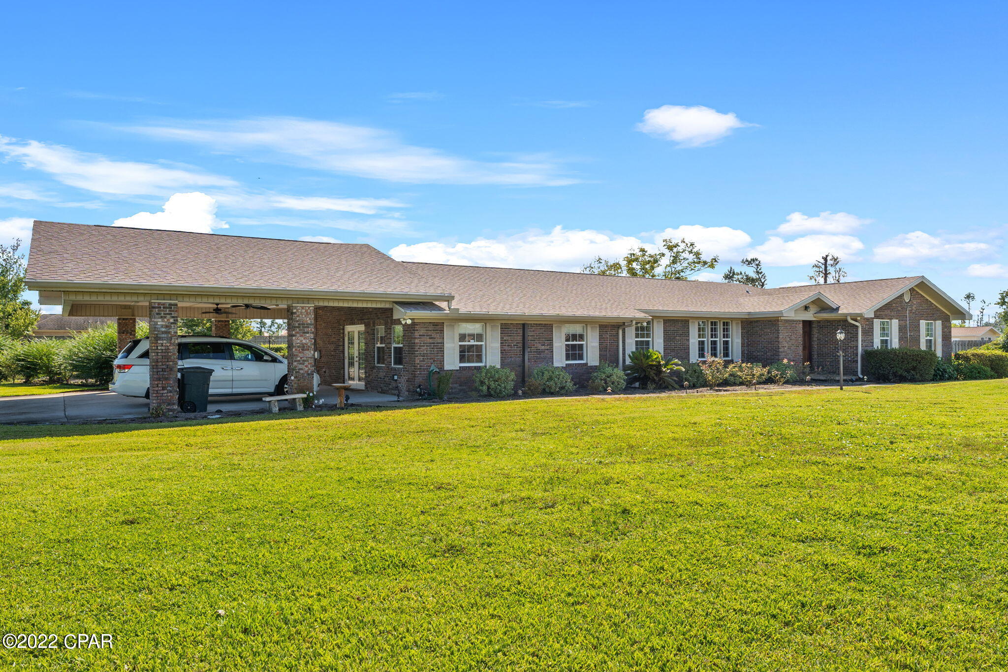'CURRENTLY UNDER CONTRACT, SELLER WILL CONSIDER BACKUP OFFERS'This 4-bedroom, 2-bathroom home sits on an acre corner lot in the desirable neighborhood of College Point. This house sits just moments from the Bay and has an oversized swimming pool in the backyard. When you enter this home, you will immediately notice the charming ranch style with wood accents throughout. The living room features vaulted ceilings, a wood burning/gas fireplace, and built-in shelving. This living room also features two sets of double doors leading to the enclosed Florida room overlooking the pool and backyard. The kitchen features an ample amount of counter space with a passthrough window into the breakfast nook where you will find an abundance of storage. In 2013 this home was remodeled, with that you will find custom cabinetry, updated wiring, vinyl windows bringing in an abundance of natural light and more. Along with the 4 bedrooms in this home there is an oversized bonus room perfect for family activities. The backyard of this home is perfect for entertaining with a deep pool featuring a diving board, a screened in porch, and mature grass. With over an acre of land you will find plenty of options to add parking for an RV, boat, or other utility vehicles. This home is located in the county allowing for the ownership of chickens and other domesticated animals.