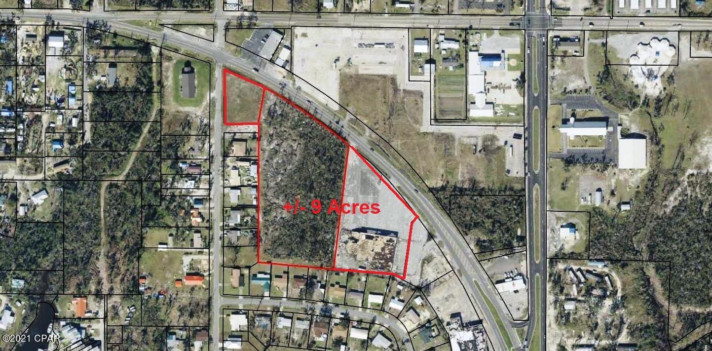 +/- 9 Acres with over 1,000' frontage on U.S. Hwy 98

Zoned General Commercial with Permitted mobile office. The entire 9 acres will be fenced and lighted with hard lay down area. These improvements will be completed 8/1/21. Site only 5 miles from Tyndall Rebuild project. Owner flexible on terms and will break up or lease the land short or long term