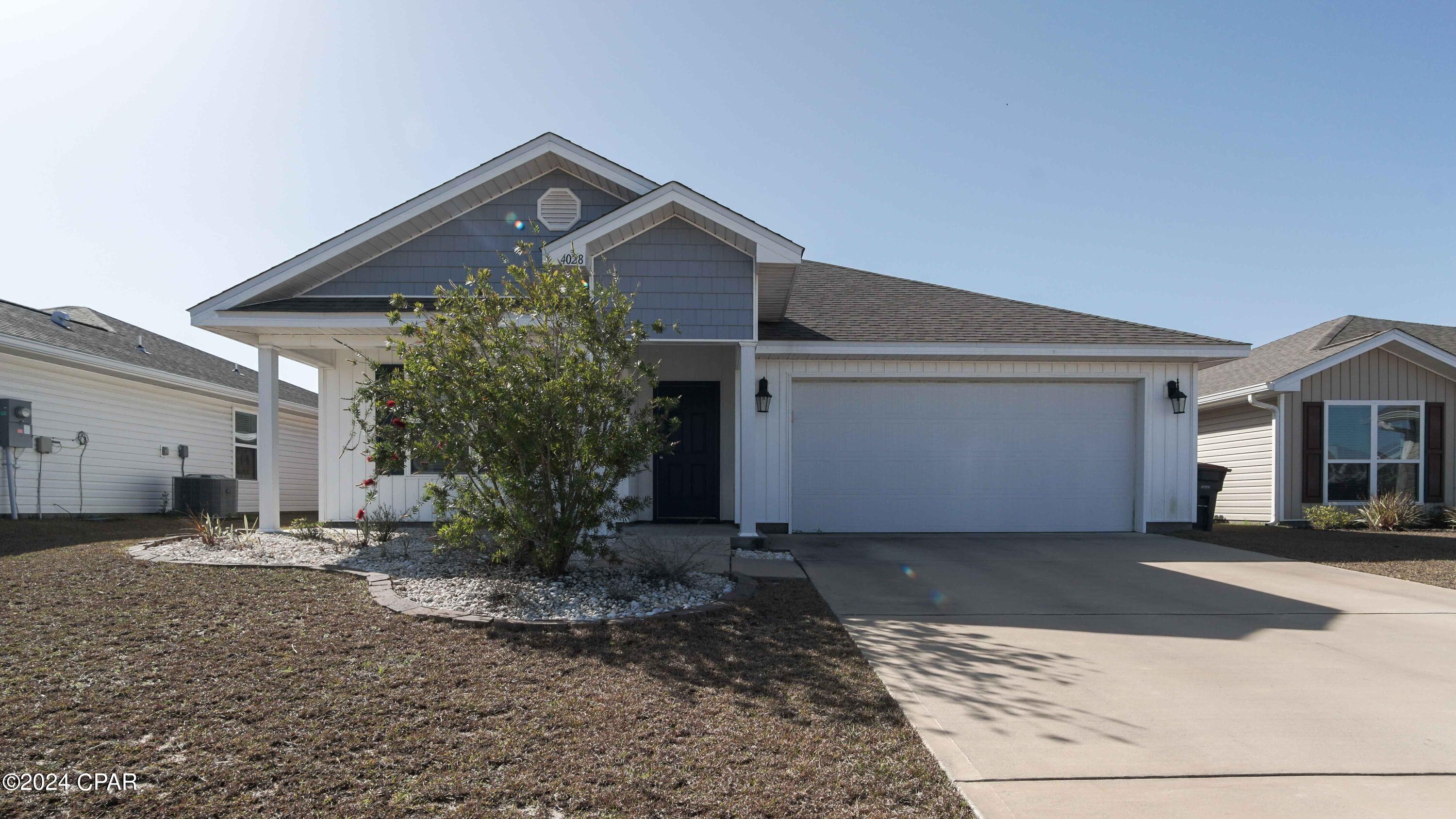 Welcome to Brighton Oaks! This tight knit neighborhood of under 144 homes offers a fun, friendly, sense of community for your Family to grow up in. Located very close to both Tyndall Air Force Base and the Navy Base. This home is zoned for some of the best public schools that Bay County has to offer, as well as 2 Charter schools. Just a short distance to the newest Publix in the city. There's a new privacy fence and FULLY PAID OFF SOLAR PANELS!! Who wouldn't want to live with little to no power bill? This home features 4 bedrooms and 2 bathrooms with vinyl flooring throughout the living areas, laminate counter tops along with beautiful cabinetry in light and bright tone in the kitchen and bathrooms, nickel hardware on interior doors, carpet in the bedrooms. The primary bathroom has a soaking tub and a separate stand-up shower. This is an energy efficient smart home and comes with LED lighting, keypad entry on front door, camera doorbell, smart LCD wall control panel, and don't forget the SOLAR PANELS!!