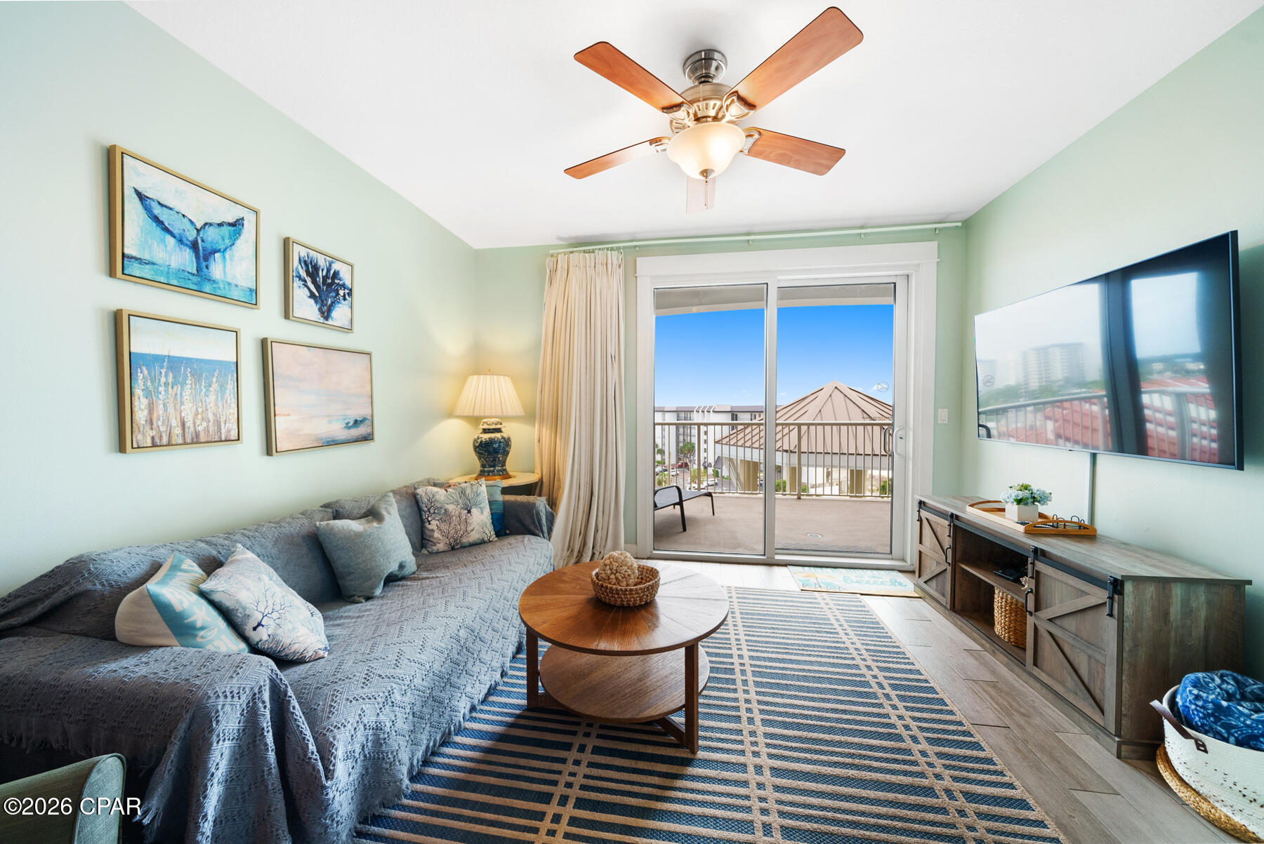 Discover the best of coastal living at Grand Panama Beach Resort. This beautifully furnished 2-bedroom, 2-bath plus bunk room condominium offers an exceptional blend of comfort, convenience, and strong investment potential with a proven rental track record.

The thoughtfully designed interior features granite countertops, stainless steel appliances, and tile bathrooms, creating a stylish and low-maintenance space ideal for both owners and guests. The fully equipped kitchen provides ample cabinet space and everything needed for preparing meals after a relaxing day at the beach, while the open living area offers a welcoming setting to unwind.

One of the most convenient features of this unit is its prime location on the same floor as the resort's fitness center, heated pool, and hot tub, allowing easy access to amenities without waiting on elevators. Step out onto the private balcony to enjoy refreshing Gulf breezes and the vibrant atmosphere of Panama City Beach.

Grand Panama Resort offers a true resort lifestyle with two pools, hot tubs, and a well-equipped fitness center, all just steps from the sugar-white sands of the Gulf. Its central location places you close to many of the area's most popular attractions, including Pier Park and Frank Brown Park, offering shopping, dining, entertainment, and outdoor recreation.

Whether you're looking for a vacation home, investment property, or both, this turn-key condo provides an outstanding opportunity to own a piece of Panama City Beach while generating rental income.