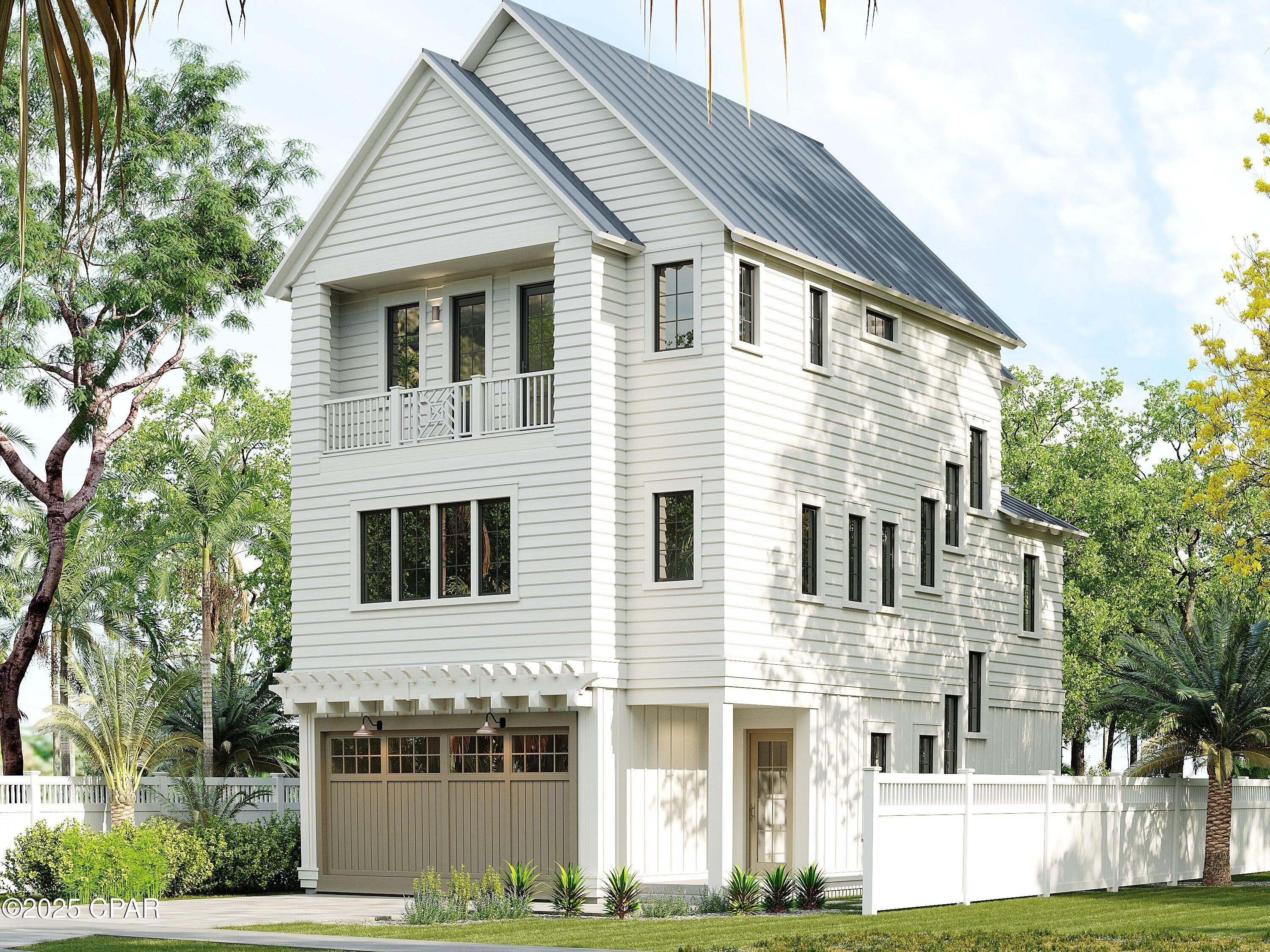 Nestled within the thoughtfully developed community of Grande Pointe, this exquisite three-story residence by 30A Builders seamlessly blends coastal design with contemporary elegance. Offering over 2,900 square feet of heated living space, the home is thoughtfully designed across three spacious levels, delivering a harmonious balance of style and function. Inside, rich hardwood flooring flows throughout, complementing the 10-foot ceilings and tongue-and-groove wood accents that add warmth and character to the home. With the convenience of an elevator designed to service all floors. The heart of the home is a beautifully appointed kitchen featuring custom cabinetry, a 48'' range, dishwasher, and large pantry.
The open-concept layout continues into the expansive great room and dining area, ideal for gathering and entertaining. The living room features a sleek horizontal fireplace and French doors that open to the first-floor balcony, creating a seamless connection between indoor comfort and outdoor relaxation. The third-floor primary suite serves as a private retreat, complete with a large walk-in closet, dual vanities, and balcony access. Two additional bedrooms and tastefully designed bathrooms ensure comfort and privacy for family and guests alike.

Step outside to discover your private backyard oasis, featuring lush landscaping and a generously sized pool perfect for cooling off or lounging under the sun. Exterior highlights include board and batten siding with mitered corners, standing seam metal roofing, and charming wood arbors. Enjoy multiple outdoor living areas, including covered porches and balconies on every level. From its curated interior finishes to its idyllic setting in Grande Pointe, this home is a rare blend of craftsmanship, comfort, and coastal sophistication. Estimated completion date May 2026