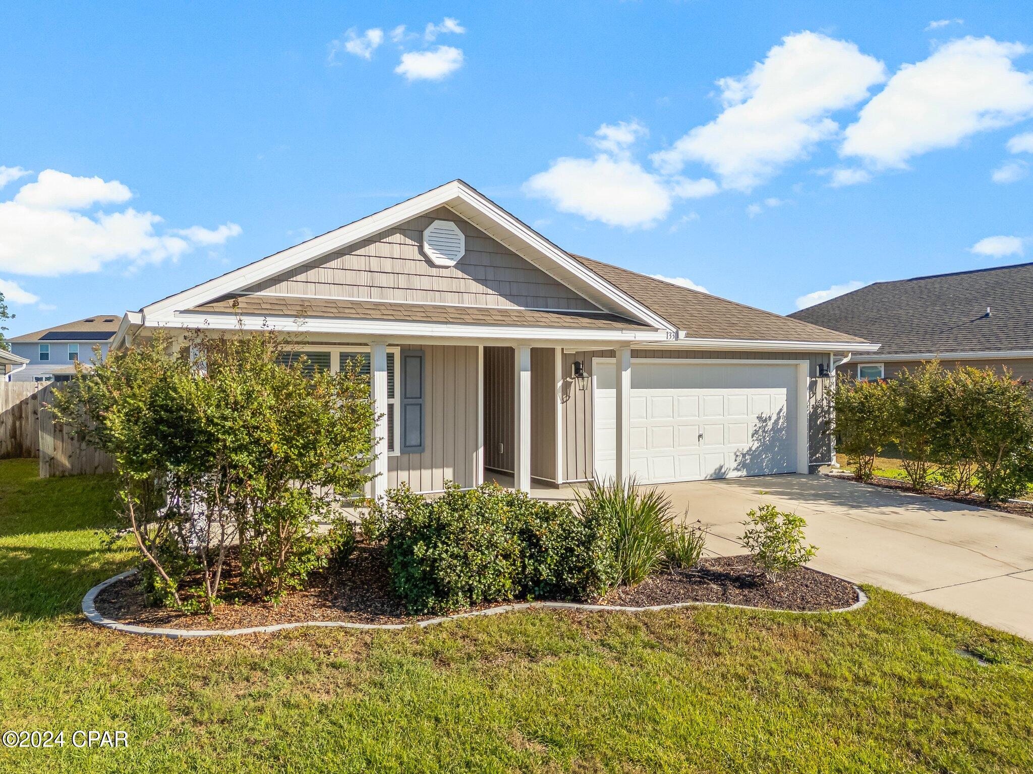 Welcome to Bridge Harbor, a well-located community just minutes from shopping, dining, and Tyndall Air Force Base--an ideal choice for long-term renters seeking convenience and comfort. This 4-bedroom, 2-bath home features a functional Ryder floor plan with an open-concept layout designed for easy living.

Just off the foyer, a private hallway leads to two secondary bedrooms that share a full bathroom with laminate countertops and low-maintenance vinyl flooring--perfect for guests, roommates, or a home office setup. The spacious great room flows seamlessly into the kitchen and dining area, offering plenty of room for everyday living and entertaining. The kitchen includes a center island, providing additional prep space and a natural gathering spot.

The split-bedroom design offers added privacy, with a primary suite separate from the secondary bedrooms.
Pet-friendly with approval, this home welcomes your furry companions. Residents of Bridge Harbor also enjoy access to a community pool, enhancing the neighborhood lifestyle.
This property is ideal for tenants looking for a comfortable, low-maintenance home in a convenient location.