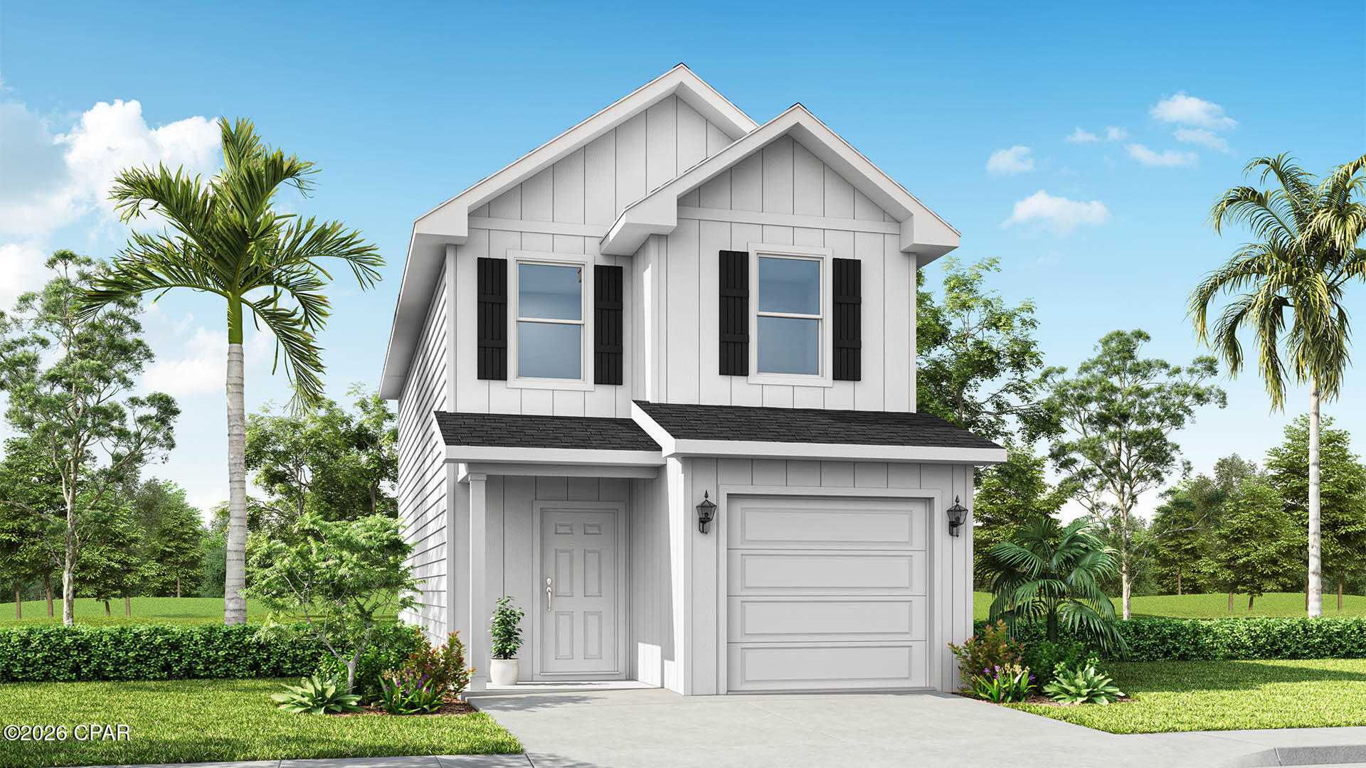 Welcome to 291 Coastal Canopy Lane, a new home featured at Salt Pines in Port Saint Joe, Florida. The Bandon, a charming two-story home featuring 3 bedrooms, 2.5 bathrooms and offering 1,454 sq ft of living space with a 1-car garage. This cozy home is perfect for the comfy vibes that Port Saint Joe is known for.
A front porch welcomes you into this home which then opens to a seamlessly flowing living room, dining room and the open concept kitchen which includes granite counters, quality cabinets, stainless steel appliances. The bottom level also features a half-bathroom and pantry next to the kitchen and stairs. Upstairs, the primary bedroom has an attractive ensuite bathroom that features a granite vanity countertop and quality cabinetry. Enjoy additional storage with a spacious walk-in closet located off the primary bathroom. Your secondary bedrooms all feature quality carpet flooring and a closet, and can be used as bedrooms, offices, work out spaces or other bonus rooms. The possibilities are endless with the Bandon floor plan.

Additional features include EVP flooring in entry, living room, and all wet areas with soft carpet in the bedrooms. There are granite counter tops in all bathrooms and kitchen as well as a Smart Home Technology package allowing one central hub that talks to all the devices in your home. You can control the lights, thermostat and locks, all from your cellular device.

On the Exterior you will see quality vinyl siding, a covered front porch, and a patio in the back yard to enjoy the beautiful Florida weather. After a day of enjoying all that Port Saint Joe has to offer, enjoy a quiet neighborhood with friends and family in this cozy home.

To learn more about the Bandon plan and about Salt Pines, get connected with us today by requesting more information. We look forward to telling you more about these lovely homes!