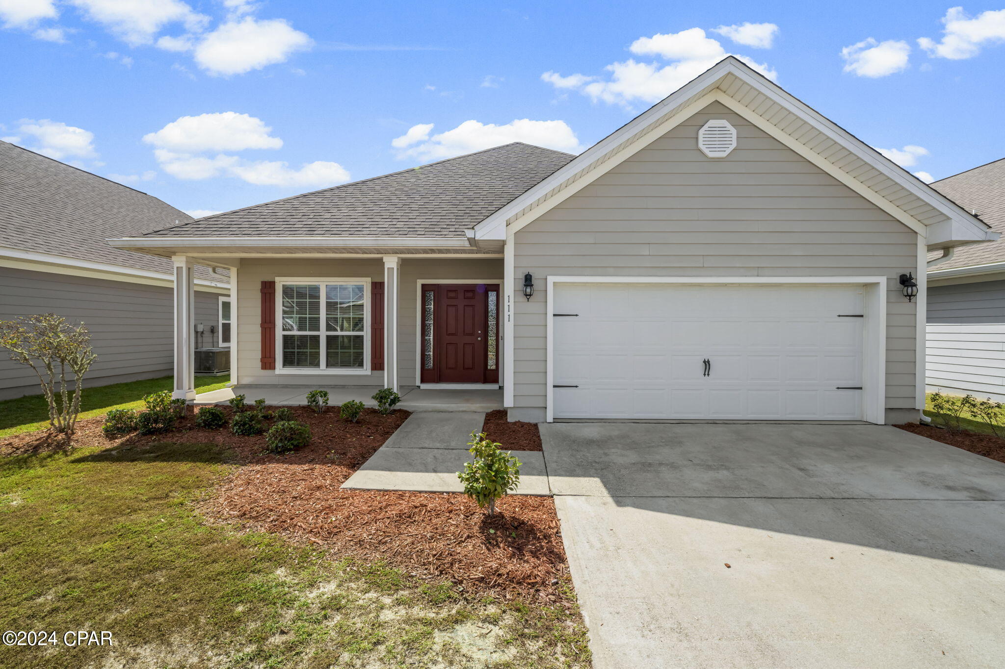For Lease - Beautifully appointed 3 bedrooms, 2 bath home with open concept floor plan in the heart of Panama City! The home is located in Village of Mill Bayou next to North Bay Haven Charter Academy and the community features a picnic area, fire pit, pavilion/gazebo, and community pool.

The open floor plan boasts a spacious living area and kitchen with luxury vinyl wood flooring, and carpet in the bedrooms. The kitchen offers granite counters, shaker cabinets, stainless appliances and a center island. The formal dining room is just off the front entry and could be used as a home office or playroom. Featuring a split bedroom plan, the expansive master bedroom is on the back side of the home with views of back yard. The master has trey ceilings, carpet, and ensuite bathroom with double vanities, soaking tub, walk-in shower and spacious walk-in closet. Other bedrooms have carpet and 10' ceilings. Over-sized 2-car garage; Washer/dryer hookup. This is a must-see home! Pets negotiable with $350 non-refundable pet fee.