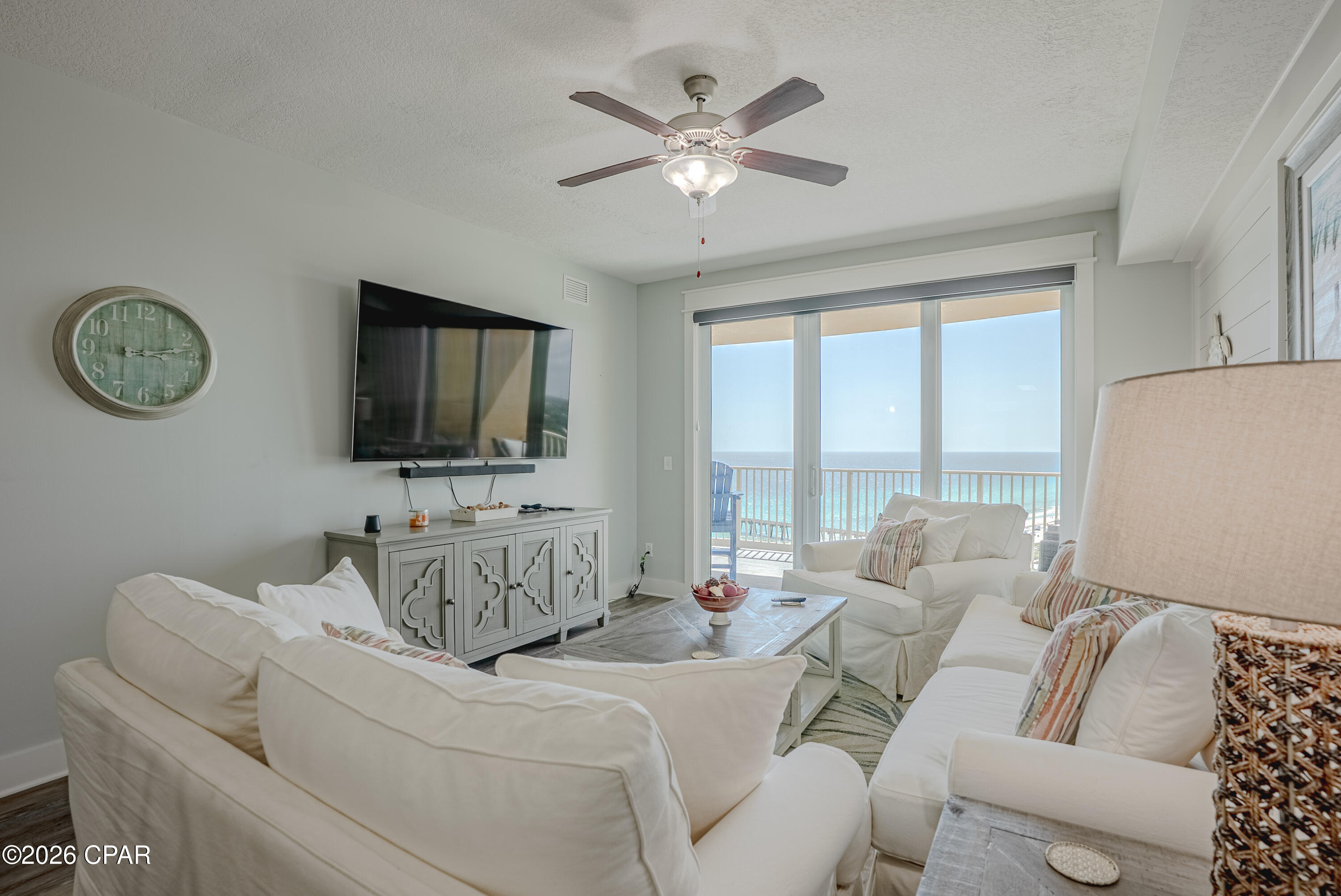 Professional interior picture is coming soon. 
This exceptional unit is loaded with upgrades and showcases true pride of ownership. As a non-rental unit, it has been meticulously maintained and beautifully furnished with elegant coastal décor and high-end finishes throughout.
You'll find shiplap and wainscoting throughout much of the unit, automatic touch-controlled window treatments with blackout, custom barn doors at the third bedroom closet and entryway, plantation shutters in both 2nd and 3rd bedroom, a built-in dry bar, and additional storage for added convenience. The oversized balcony provides the perfect setting to relax while taking in the spectacular Gulf views. The owners also recently invested approximately $10,000 in a brand-new HVAC system, offering added value and peace of mind.
The flooring is unlike any other in the building, adding another layer of distinction to this already impressive unit. Every detail has been thoughtfully selected to create a warm, sophisticated coastal retreat.
Beyond the stunning interior, this unit boasts one of the most desirable locations in the building. Its ideal floor height and position provide breathtaking panoramic views of the Gulf, Pier Park, and some of the most spectacular sunsets along the Emerald Coast. If you're looking for a luxury beachfront condo with exceptional upgrades, premium finishes, and an unbeatable view, this is must-see.

Unit Highlights:
3BR / 2BA - Non Rental
18th-floor elevation with Gulf views
Oversized balcony
Quartz countertops + upgraded finishes
Built-in dry bar and extra storage
Fully furnished / turnkey
Resort Amenities Include:
Lagoon-style pool
Hot tub
Cabanas & tiki bar
Fitness center
Covered parking & easy beach access
Located just steps from Pier Park shopping, dining, and entertainment. 
Schedule your private showing today, this one stands out from the rest.