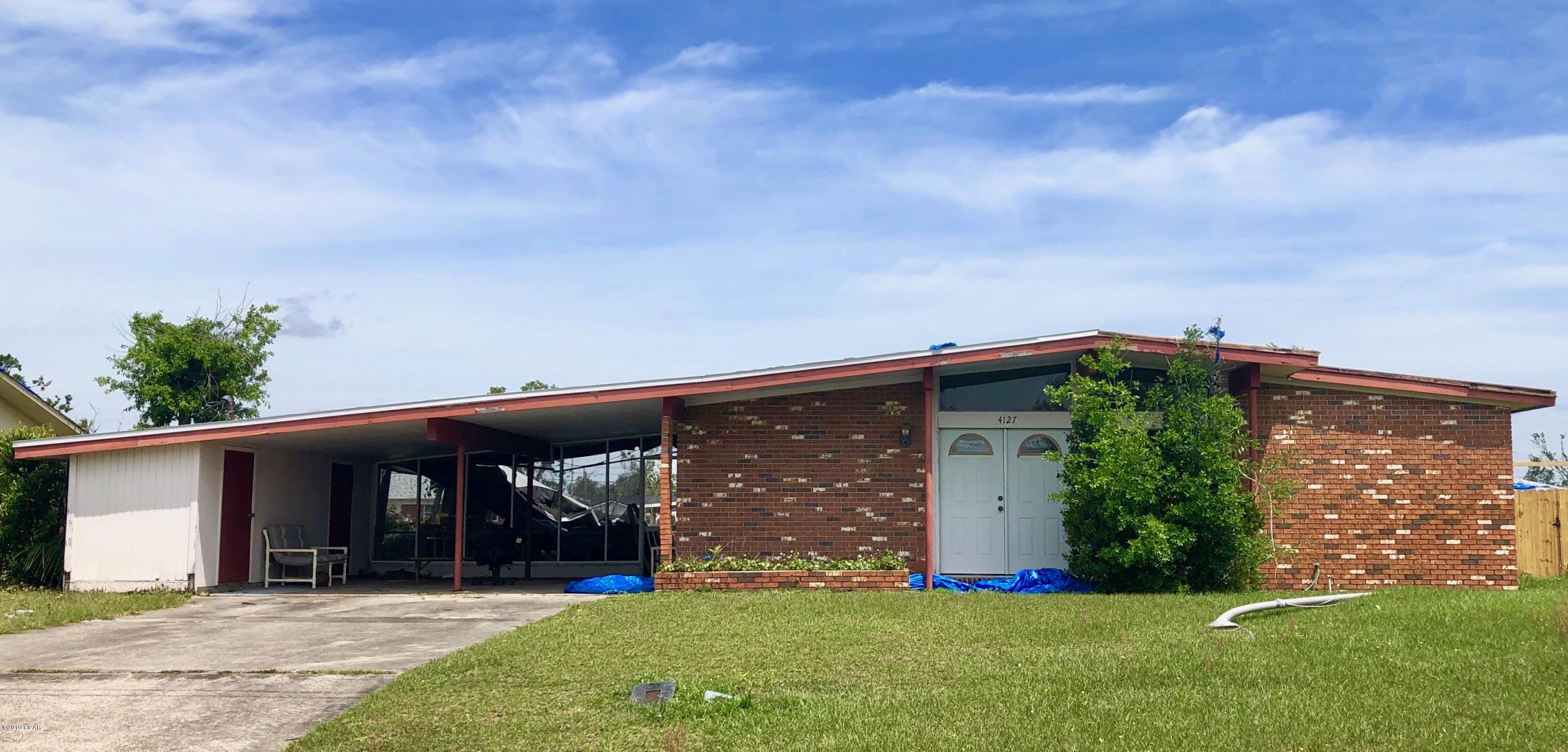 There is considerable damage, but you can tear down and start fresh. The property is conveniently located within 5 minutes drive to elementary, middle and high schools as well as less than 10 minutes to Tyndall AFB. Lots of potential with this property but it is sold AS_IS. All info is approx. and must be verified Buyers if important.