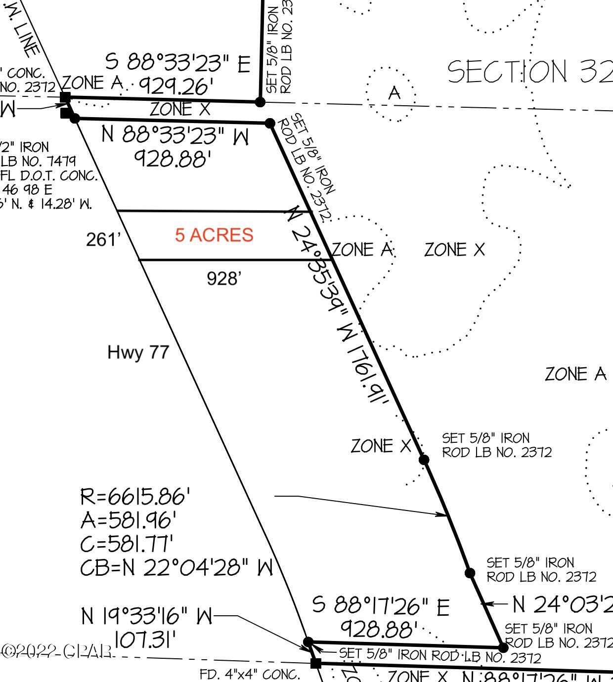Great 5 acre parcel with the front 2.5 acres zoned C-3 general commercial and the back 2.5 acres zoned residential. Water and sewer are available at the street.