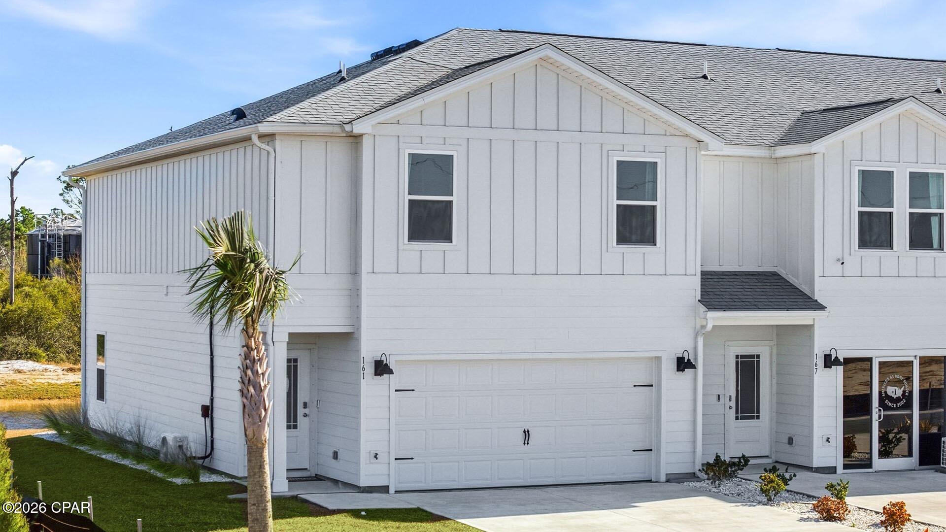 Welcome to 355 Sea Tern Lane, a new home at WindMark Townhomes located in the highly visited Port Saint Joe, Florida. The Sabal Townhome exterior unit features 4 bedrooms and 2.5 bathrooms with a 2-car garage.
 
On the outside of these units, you will see quality Color-Plus Hardie Board exteriors which is uniquely engineered to stand up to the harshest elements from wind, rain, fire, freezing temperatures, and hail. Complemented by prairie-style doors and 30-year dimensional shingles. Convenience meets security with steel garage doors equipped with openers, weatherproof outlets, hose bibs, and Kwikset deadbolts on all exterior doors. The Windmark community features underground utilities making it less susceptible to damage from severe weather leading to fewer outages, quicker restoration, and more reliable service.
 
As you enter inside, you will feel right at home with beautiful EVP flooring at your feet, leading you to the open living room and kitchen or the spacious upstairs. In the kitchen and bathroom, you will find gorgeous quartz countertops, white cabinets with brushed nickel hardware, and stainless-steel appliances in the kitchen. Stay cool at the beach with energy-efficient cooling and heating systems, Low-E insulated windows with screens, and water-saving elongated commodes. For added security, every home comes equipped with a Safe Haven Surveillance system, Skybell doorbell, Honeywell thermostat, and DEAKO Smart Switches. Rest assured with a one-year builder's warranty from D.R. Horton and a ten-year structural warranty through RWC.
 
Enjoy all the amenities the WindMark Beach community has to offer complete with beautiful new homes, local food, shopping, boardwalks, and beach access! Windmark Beach amenities includes two pools, BBQ grills, 11 dedicated beach accesses, the village center, boardwalk, and is pet friendly! The community is golf cart friendly, and dogs are allowed on the beach in Windmark! Stop by our model home to experience WindMark Beach Townhomes today.
 
Located directly across from the Gulf, you will find beautiful beaches within walking distance, and local restaurants close by. These homes offer easy access to Tyndall Air Force Base (21.7 miles away), Panama City Beach (39 miles away), and downtown Port St. Joe (only 4 miles away).