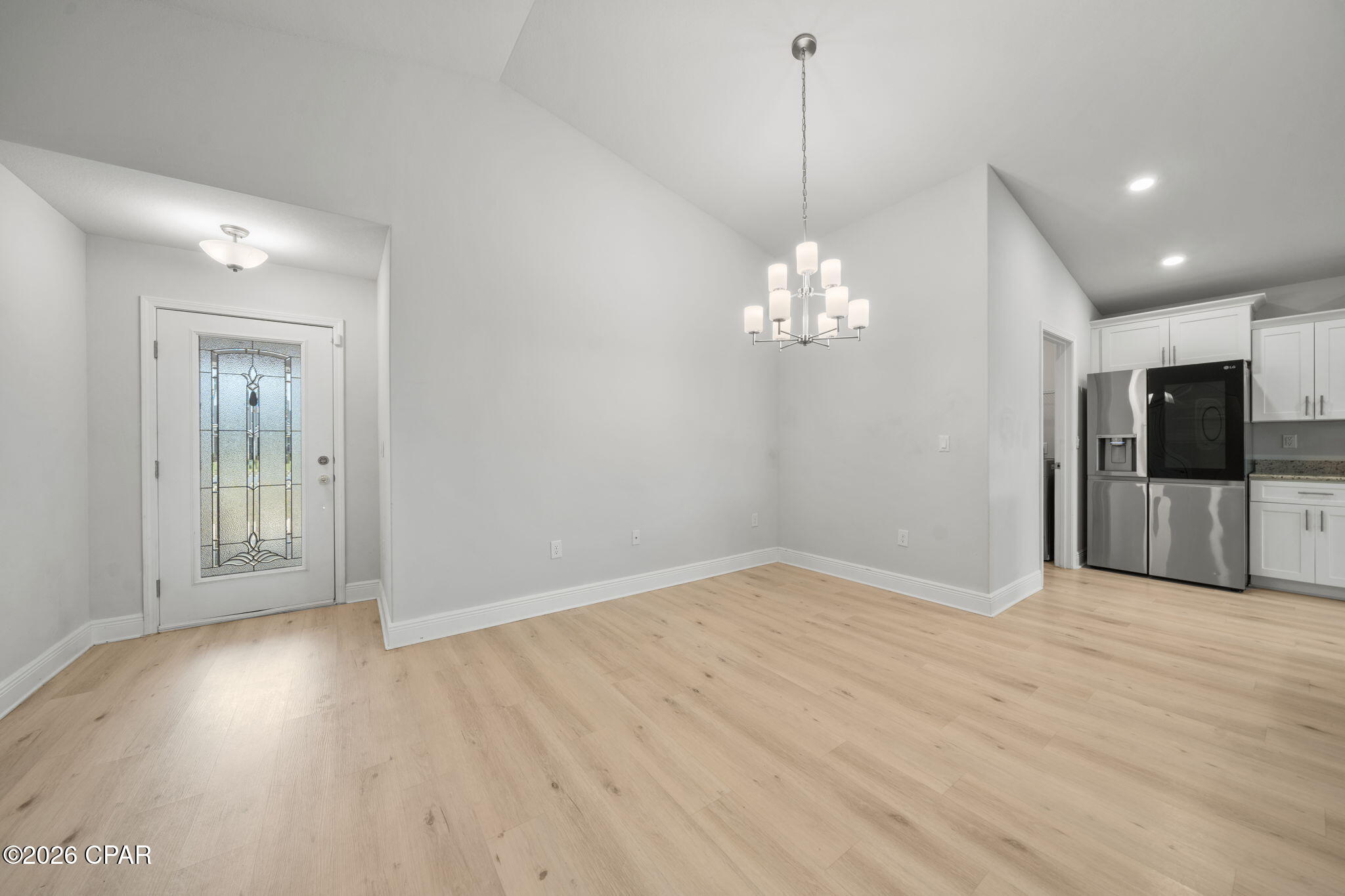Priced to sale in highly sought-after College Station neighborhood of Panama City! This welcoming open floor plan features three-bedrooms, two-bathrooms offering 1,901 square feet of well-designed living space that checks all the boxes for comfortable Florida living.

The split floor plan gives everyone their own space, which is honestly one of the smartest layouts out there. The primary bedroom is a true retreat, featuring a large closet and a double vanity bathroom that makes morning routines a breeze. Vaulted ceilings throughout create an airy, open feel that makes the home live even larger than its generous square footage suggests. Vinyl plank flooring runs through the home, giving you that beautiful look without the fussy maintenance. The kitchen comes equipped with a pantry, because nobody ever complained about having too much storage.

Ceiling fans keep things comfortable alongside the central electric system, and the garage provides covered parking plus extra room for all your stuff. The quality of construction here is evident in every detail, built to handle the Florida lifestyle with ease.

The neighborhood puts you in a fantastic spot with Publix just minutes away for grocery runs, Zollie Young Dog Park nearby for your pets, and North Bay Haven Charter Academy right around the corner. Residents will also appreciate easy access to Mosley High School and even Florida State University Panama City for higher education options.

This one is fresh on the market and ready for its new owners. Schedule your showing today before someone else calls it home! Washer, Dryer, and TV in primary bedroom convey in as-is condition with the sale of this home.