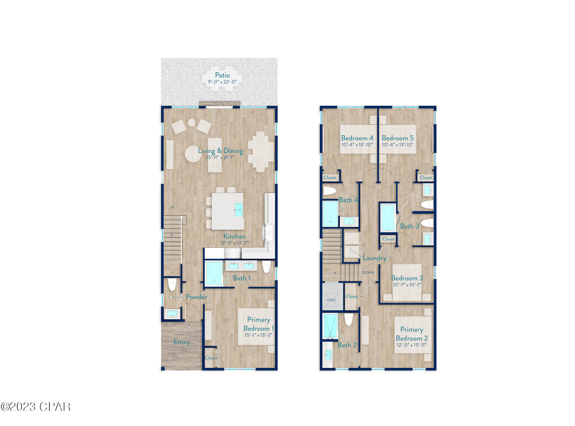 Don't miss your opportunity to enjoy everything the Margaritaville lifestyle has to offer! This home is new construction with 5 bedrooms and 4 ½ baths. Located in the exciting new Margaritaville Beach Cottage Resort, homeowners and their rental guest will have a hard time deciding what to do first; you can relax in the huge resort pool, take a trip around the 425 ft long lazy river, ride down one of two waterslides, soak in the sun on the 580 feet of dedicated beach, play pickleball, have a margarita and cheeseburger brought to you poolside, games on the lawn, outdoor movies and much, much more. This Poolside Cottage two story floorplan features 2,130 sf of heated/cooled space perfectly designed to fit your every need.