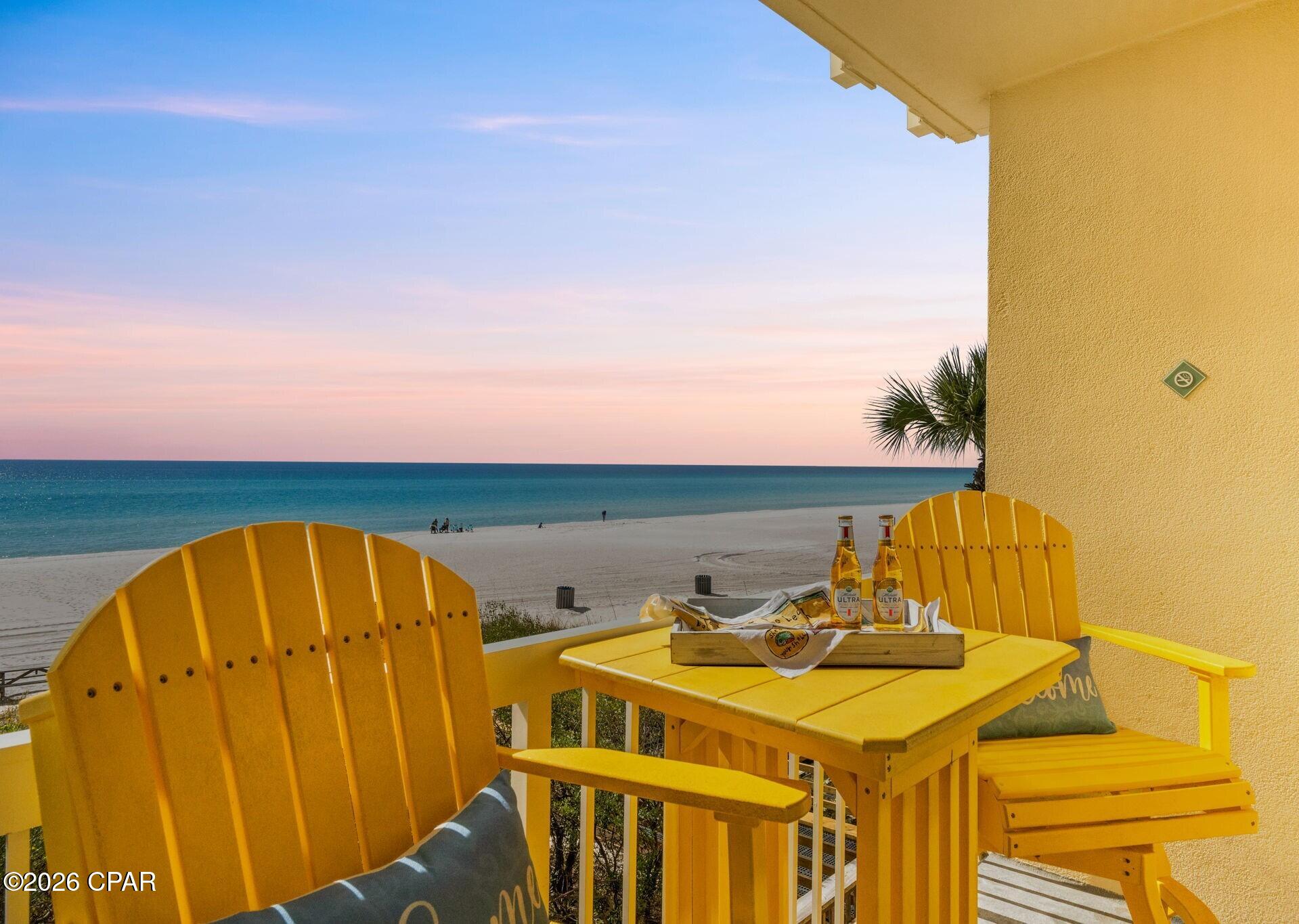😎EXCELLENT RENTALS😎 Welcome to a slice of paradise located on the first floor of Celadon Beach Resort at 17757 Front Beach Rd, Panama City Beach, FL This beautifully designed 1-bed 2-bath condo offers the perfect coastal retreat with a blend of comfort and convenience. Unload your car steps from the door. Features include 9 foot ceilings and incredible views. This updated well maintained unit boasts modern laminate floors throughout, creating a seamless and low-maintenance living space. The charm and decor are meant to make beach life enjoyable and the location is second to none with amenities and ease of access to the beach. Natural light floods the interior through dual-pane windows, enhancing energy efficiency while providing serene views. Step out onto your private balcony to savor breathtaking sunrises and your favorite drink as you embrace the calming sea breeze. The unit also includes a new full size stackable washer dryer unit, offering ultimate convenience for day-to-day living.
Enjoy added peace of mind with smart locks and security staff, ensuring safety and ease of access. For those prioritizing fitness and wellness, the building features a fully equipped gym right on site, an indoor heated pool for swimming no matter the weather, and an outdoor pool for the sun lover. Do you want to play tennis or pickleball? Both are available at Celadon Beach Resort! Then relax in one of the two  pools or hot tubs! Life is good!
Ideally located along Front Beach Road, this condo is perfect for anyone seeking a balance of privacy and proximity to popular coastal attractions. Pier Park shopping and restaurants are 2.5 miles away and Top Golf is a 10 minute drive. Whether you're looking for a permanent home, a vacation property, or an investment opportunity, this condo delivers a premier beachside experience. Schedule a private showing today and discover all that this stunning property has to offer!