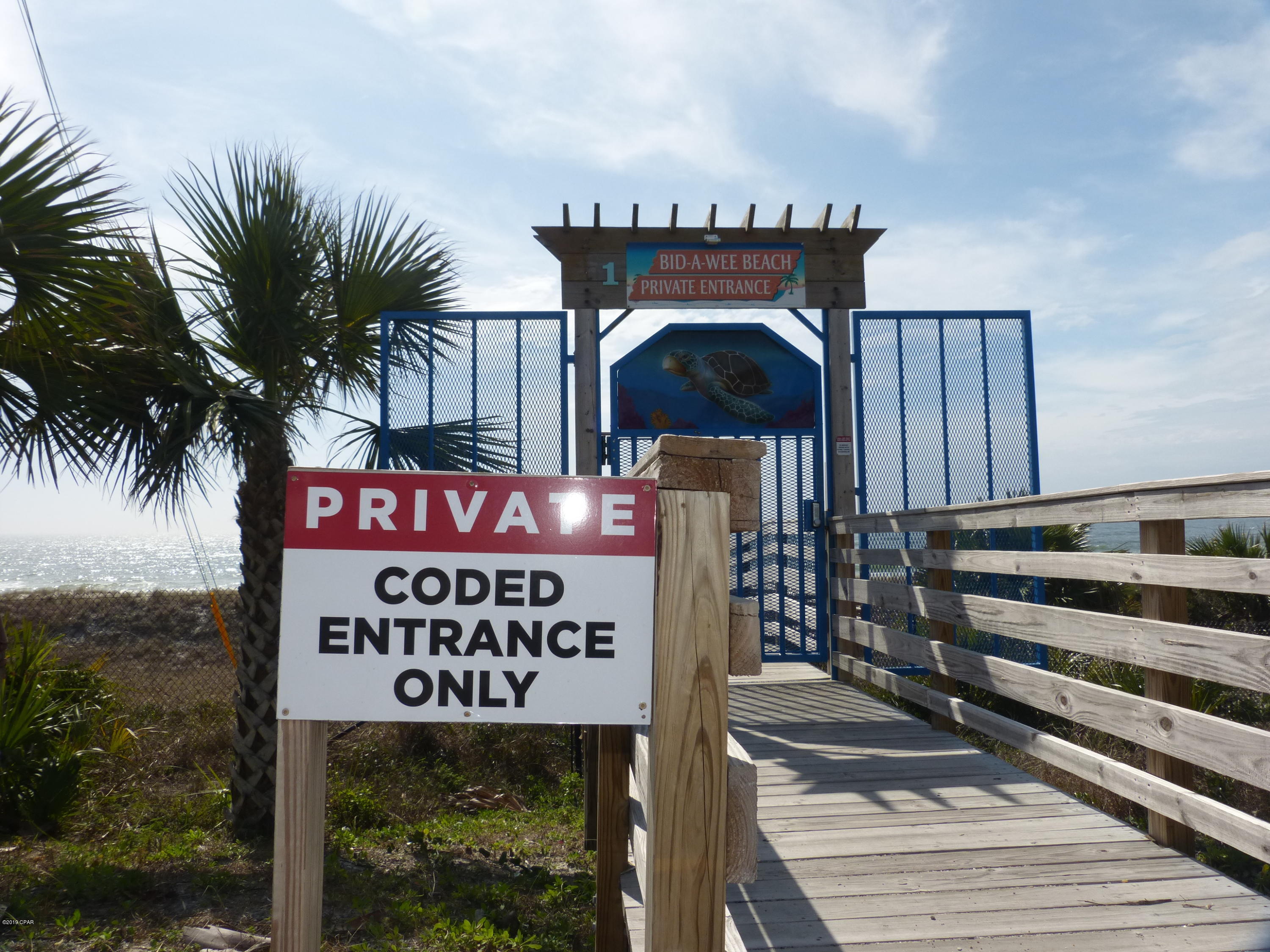 BID-A-WEE BEACH! The only beach to offer exclusive gated access to the World's Most Beautiful Beaches limited to the property owners! Bid-A-Wee area is 7 city blocks (2500-/+ ft) of undeveloped beach - no high rises or public access traffic to crowd up the beach, your SECLUDED piece of paradise to those white sandy beaches and emerald green waters. SEWER and GAS are available in this area with nice homes all around, and neighbors who care about their neighborhood. If you want a great beach property, look no more. Lot is suitable for one dwelling, get your building plans ready! Golf cart community, rental friendly, neighborhood watch program and more from this centrally located area of PCB near Pier Park too. Find all of this nowhere else but BID-A-WEE!