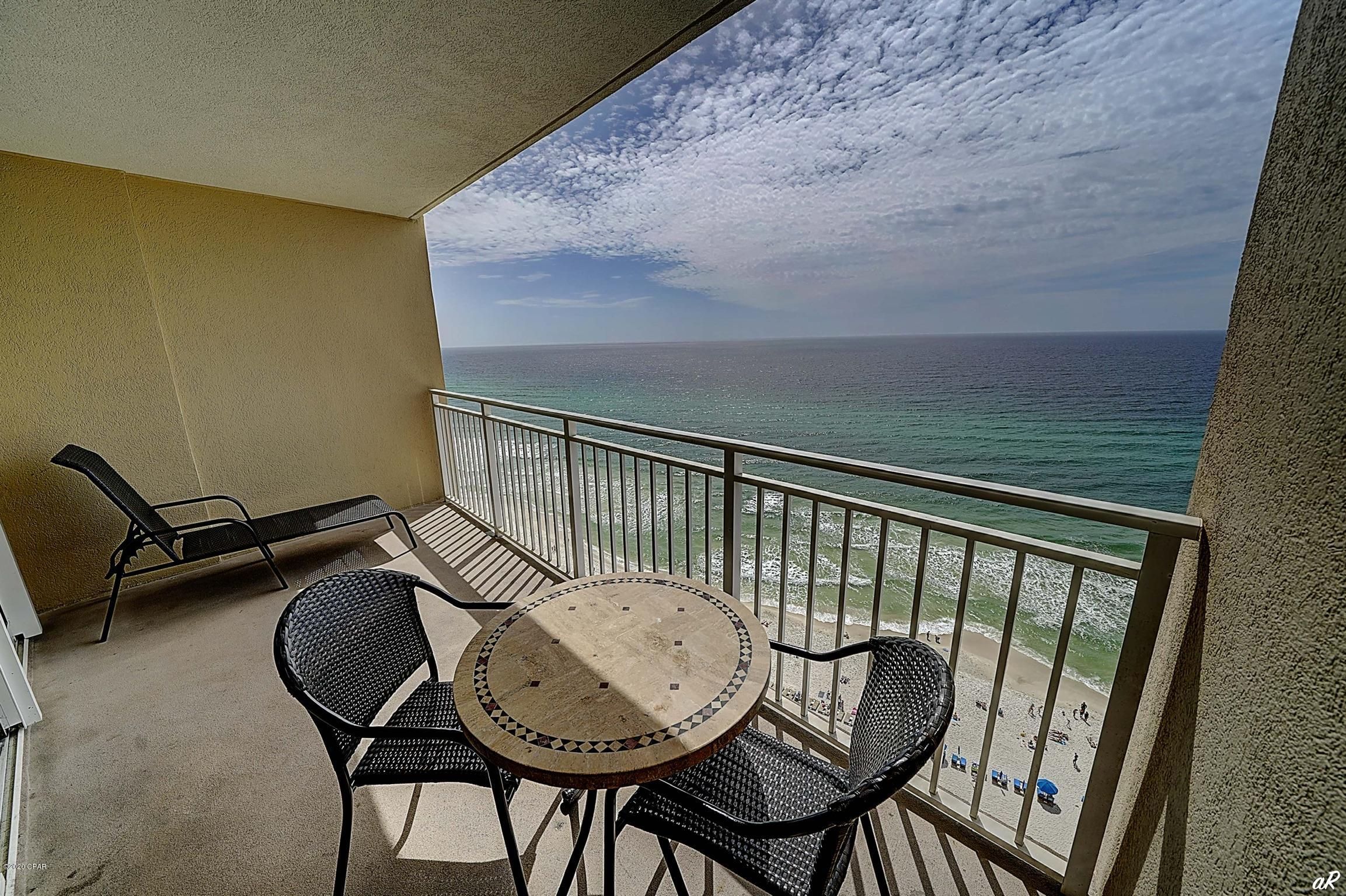 This one bedroom one bath condo offers a beautiful waterfront view from the 18th floor and is offered completely furnished to sleep 6 having a master suite, hallway bunks and a sleeper sofa.  Lovely and spacious kitchen with granite counters and stainless appliances.  This condo also has a new HVAC unit.  Amenities include a gym, multiple pools, hot tubs, splash area for kids, tiki bar, Starbuck's, gift shop, covered parking & the  ''SKY LOUNGE'' serving your favorite cocktails.