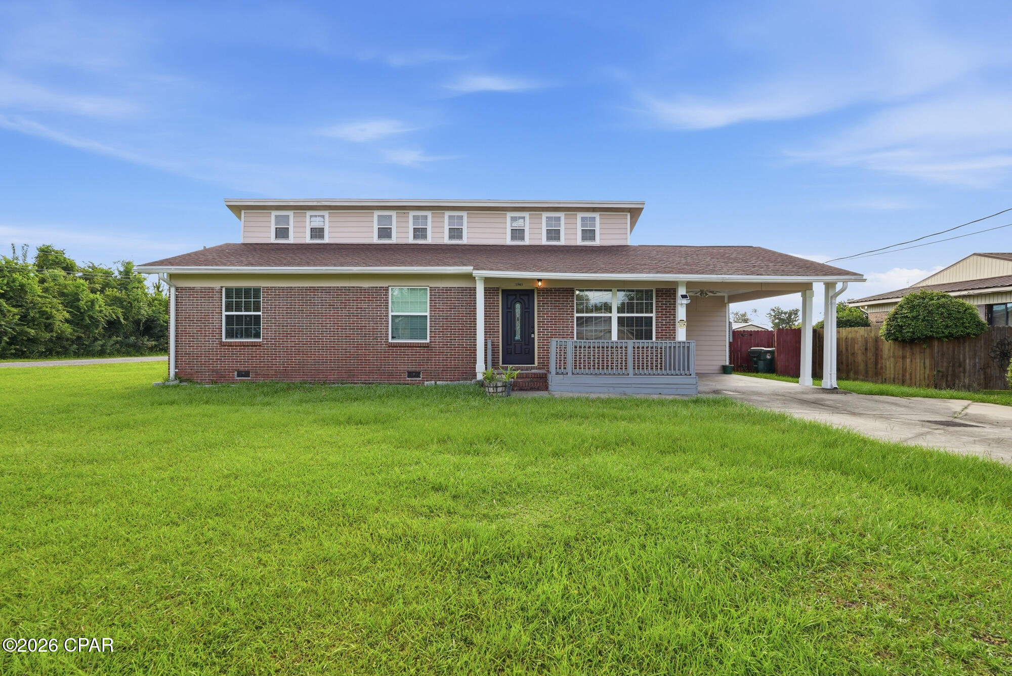 This house stands out in so many ways. With so much expansion, addition and improvements, it stands out in a big way. It's likely not going to remain in the market for long.
Home is 3 bedrooms 2 bath on a corner lot with exceptionally spacious front and back yard.
Additional highlights include high 18ft ceilings in the main 1600 Square feet living area. 
Built on a 0.285 Acre Lot, the house enjoys a grand wide-open outdoor area.
Spacious Kitchen and dining area leads to 11 ft x 17 ft. Patio with 500 plus square feet of Cedarwood Deck.
Replacement cost of these improvements alone could come to around 100K.
Furthermore, it has a 96 SF of Raised Wired Shed with high ceiling and built -in shelving, for storage.
The home is centrally located close to Parks and Restaurant, close to Highway- 77 and to Highway -390, two hubs connecting all the main attractions in town.
It's a short distance to Emerald Coast Beaches, Panama City Beach Airport (ECP) Tyndal Air Force Base, the Shipyard, Panama City Mall and Naval Base. 
Home is located in the best School District in town. 
A bonus room or a storage room could be added in the Attic space in the future.