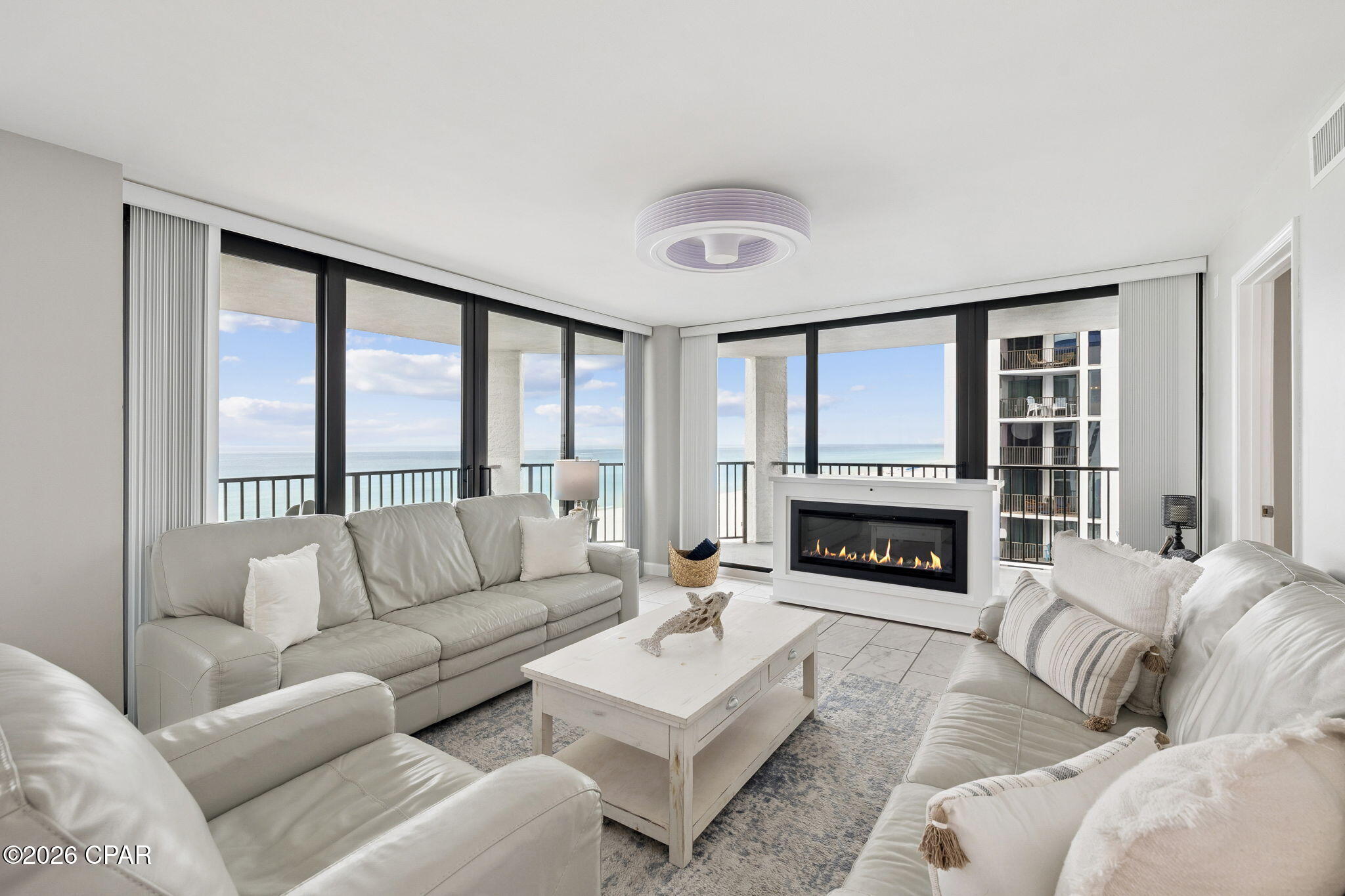 Welcome to your perfect beachside retreat at 17155 Front Beach Road in beautiful Panama City Beach. This stunning Gulf-front condo offers the ideal blend of comfort, style, and uninterrupted views of sugar white sand and emerald waters. Start your mornings with the sound of waves and enjoy coffee from your private balcony overlooking the Gulf. Inside, the open-concept living space is filled with natural light, creating an inviting coastal atmosphere. The fully equipped kitchen features a complete suite of appliances, including a stove, refrigerator, dishwasher, and microwave, making everyday living or hosting effortless. A dedicated laundry area with a washer and dryer adds convenience for extended stays or full-time living. Spacious bedrooms provide a relaxing escape after a day at the beach. The condo has been thoughtfully updated with all-new windows and doors, enhancing both energy efficiency and overall appeal. This property truly stands out with its resort-style amenities. Enjoy a beachfront pool that is heated for year-round use, along with a hot tub and sauna for the ultimate relaxation experience. Additional amenities include a fitness center, owners lounge, and direct beach access just moments from your door. Whether you are searching for a full-time residence, vacation getaway, or investment opportunity, this condo delivers on every level. Ideally located near dining, shopping, and entertainment, you are close to everything Panama City Beach has to offer while still enjoying a peaceful Gulf-front setting. Don't miss the opportunity to own a true coastal escape in one of Florida's most desirable beach communities.