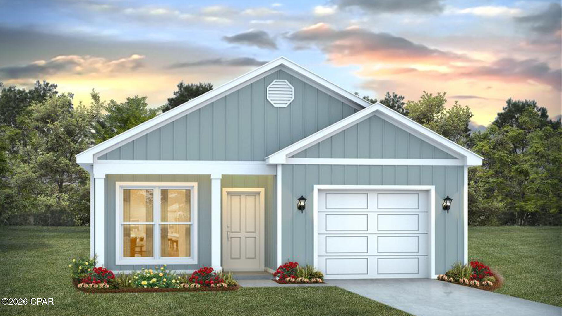 Welcome to 314 Robinson Bluff Road at Colonial East in Panama City Beach, Florida. This pre-construction homesite offers the opportunity to secure new construction prior to groundbreaking. This property will be developed with the Julia floorplan and built to current design standards and specifications. Buyers may have the ability to personalize select finishes depending on the stage of construction. Estimated completion timelines and build details available upon request. This is a beautifully designed single-story floor plan that perfectly blends style, comfort, and practicality for modern living. Just off the foyer, you'll find a versatile study, a convenient laundry room, and easy access to the garage. Continuing down the hall, you'll be drawn into the expansive, open-concept great room where the kitchen, living, and dining areas flow together effortlessly, creating a space that's perfect for both everyday living and entertaining. Natural light pours in, filling the entire area with warmth and creating a bright, inviting atmosphere. The kitchen is the focal point of this home, and it is designed for both beauty and functionality. Featuring crisp white shaker-style cabinets, stunning quartz countertops, a large center island, sleek stainless-steel appliances, and a spacious pantry, it's a chef's dream come true. The primary bedroom offers a tranquil retreat, with a generously sized bedroom, a spacious walk-in closet, and a private ensuite bathroom designed for relaxation. The ensuite features a double vanity with granite countertops, an enclosed shower, and plenty of storage. Bedrooms two and three are ideal for children, guests, or even a home office, and they share a conveniently located bathroom with a tub/shower combination. Interior features of this home will include quartz countertops, EVP flooring throughout, matte black plumbing fixtures and appliance package with a stove, microwave and dishwasher.

Images are of model home and may include custom design features not available in other homes. Furnishings and decorative items are not included with home purchase.
