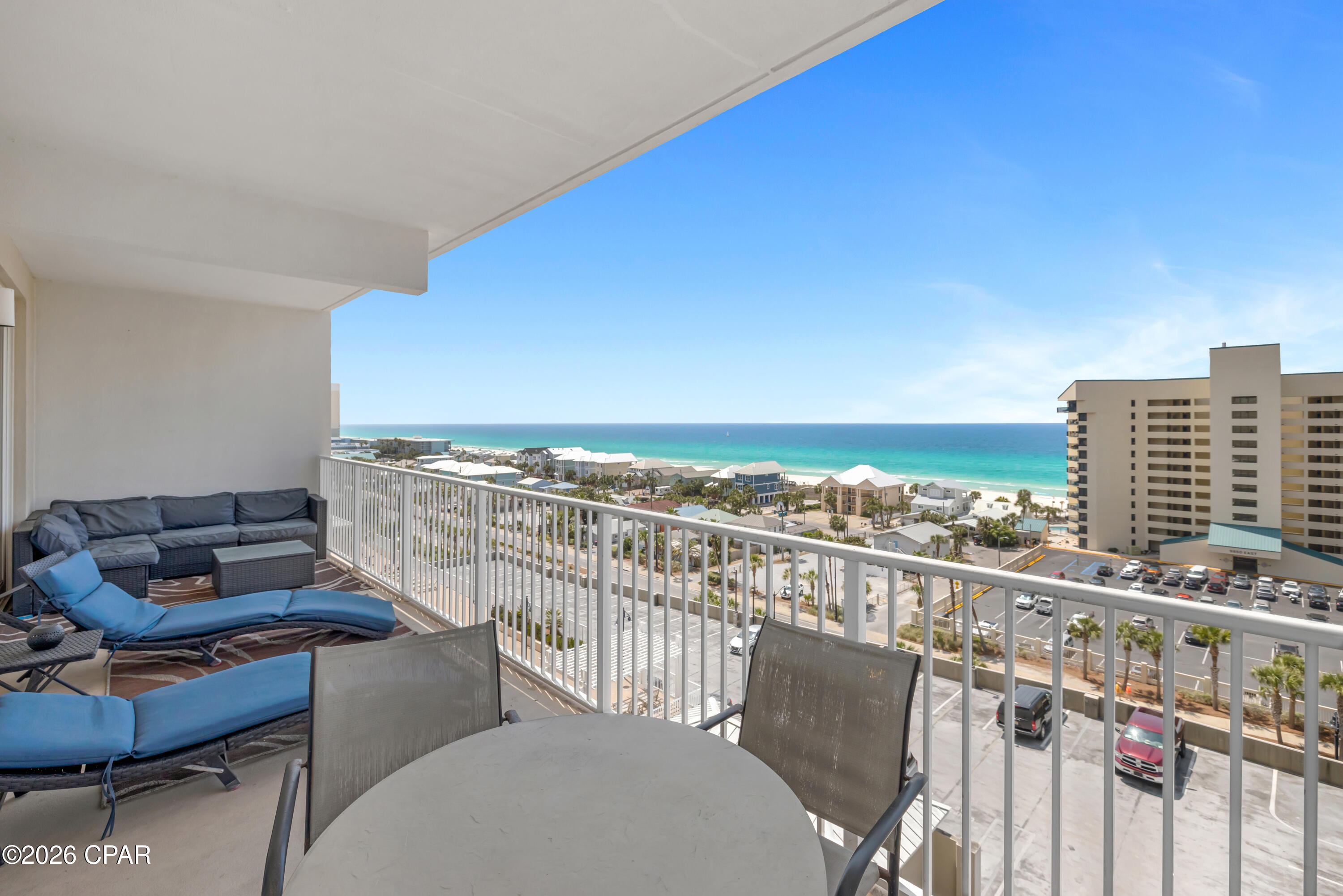 UPDATED. REMODELED. 09 STACK. Laketown Wharf Unit 809 delivers a fully remodeled 3-bedroom, 2-bath layout on the 8th floor in one of the building's most desirable stack positions, known for wide east-facing beach views and strong appeal among Panama City Beach vacation-rental buyers.
This unit has been thoughtfully updated throughout with a clean, modern finish package, including LVP flooring across the entire space, fresh interior paint, white quartz countertops, a tile backsplash, white cabinetry with gold hardware, matching white appliances, and a deep stainless steel sink with a faucet that coordinates with the cabinet hardware. The kitchen, dining, and living areas feel clean, cohesive, and modern, with updated barstools, all new flat-screen TVs, and a leather sofa and loveseat that are approximately one year old.
The living area opens to a large balcony with lounge furniture, creating a strong indoor-outdoor connection and showcasing the east-facing beach views that help set this 09-stack unit apart. The primary bedroom faces the Gulf and offers direct balcony access, adding another highly desirable feature for both personal use and rental performance. The bunk area has also been upgraded with a sliding barn door, giving it true privacy and making the overall layout function more like three defined sleeping spaces.
Throughout the unit, unique single-blade wooden ceiling fans add a subtle coastal, almost nautical vibe without going overboard. It is one of those details that helps the space feel more custom than cookie-cutter.
Additional updates include refreshed bathroom details with updated light fixtures, matching cabinet hardware, faucets, and mirrors, along with a front-load stackable washer and dryer, new mattresses, tasteful cohesive décor, and a turnkey setup that is professionally managed by a local rental company.
Laketown Wharf is known for its extensive amenity package, including five pools, two hot tubs, a Gulf-view fitness center, pickleball courts, mini golf, a playground, a 52,000-square-foot lakefront boardwalk with a nightly fountain and light show, gated beach access next door to Pineapple Willy's, on-site dining and entertainment, two parking garages, barbecue areas, pet areas, and additional resort conveniences. HOA dues are $1,065.20 per month and include water, sewer, trash, cable/TV, pest control, WiFi, and access to amenities.
Nearby attractions continue to add momentum to this part of Panama City Beach, including Dolly Parton's Pirates Voyage Dinner & Show, Topgolf, McGuire's Irish Pub, and Tootsie's Orchid Lounge, which opened in May 2026.
All information is deemed reliable but should be verified by the buyer if important.