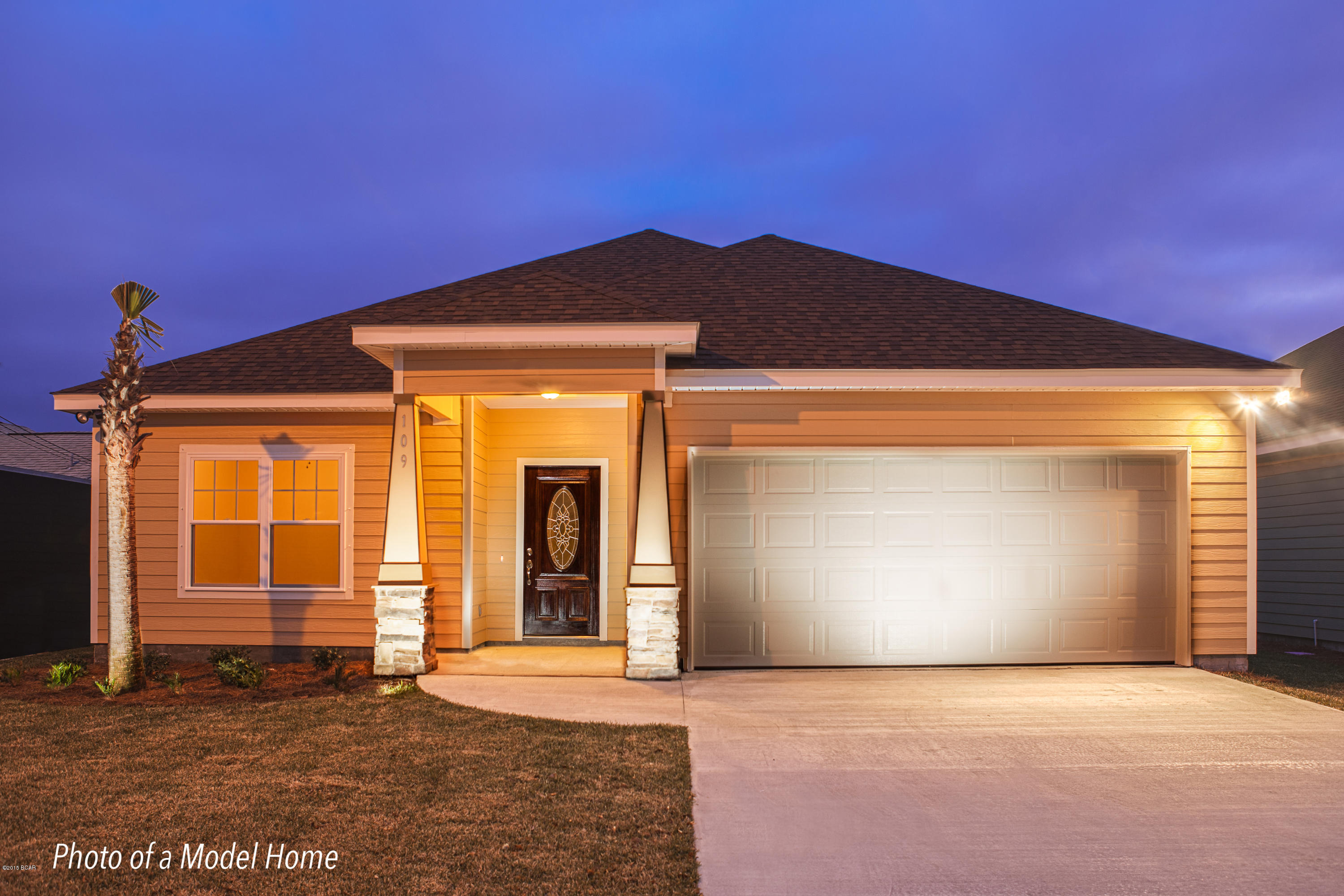 Beautiful home is being built with a custom touch and attention to every detail is sure to steal your heart instantly. Contemporary open floor plan. Granite countertops, upgraded stainless steel appliance package, soft close cabinets. Master Bath features a double vanity,  all glass contemporary shower door and walk-in closet. The 2 additional bedrooms share a full bath that opens into a hallway for guests. Master Suite and Living room feature tray ceilings for more spacious feel. Modern ''Wood look'' tile throughout entire home and Smart style frieze carpet is placed in bedrooms. Low E-Energy saving window package. Upgraded lighting package. Attic Insulation rating R-38, walls R-13 for your energy savings. A Must See! Fully landscaped with sprinkler system. This fantastic home is located at the West End of the Beach, a quaint beach community approximately four miles west of Panama City Beach, located in the best of both worlds. Far enough from the busy tourist life and traffic congestion yet only blocks to the white sandy beaches of the Gulf of Mexico and minutes to excitement of Pier Park and 30A, and the new international airport. Seller provides 10 Year Builder warranty and Wind Mitigation report. Age, Square Footage, and room sizes approx, if important please verify.