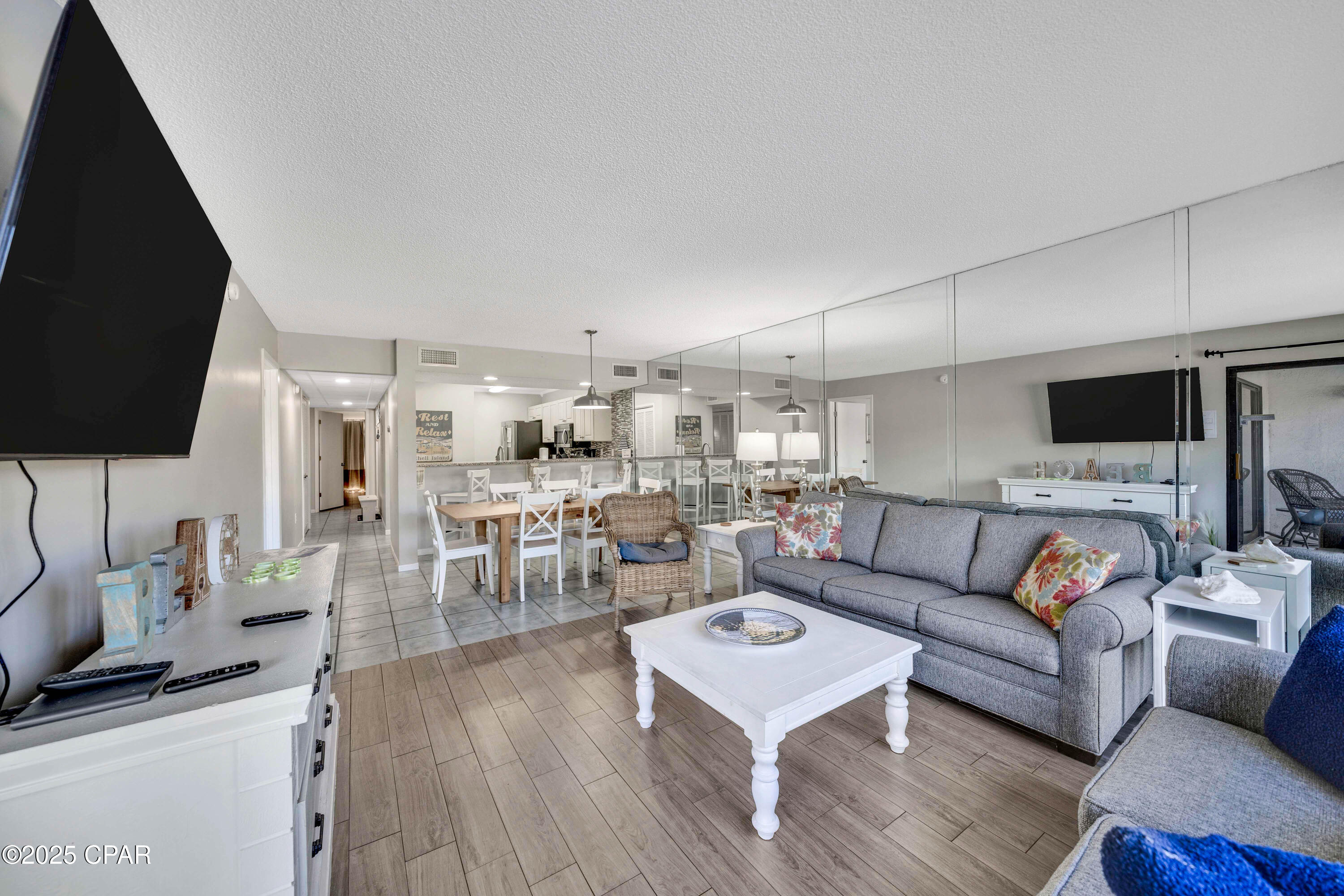 'CURRENTLY UNDER CONTRACT, SELLER WILL CONSIDER BACKUP OFFERS   This spacious two/two-bathroom fully furnished villa offers 1,254 square feet of comfortable living space and is ideally located within Panama City Beach's premier full-service resort -- Edgewater Beach Resort. Situated directly on the resort's scenic 9-hole executive golf course, this unit delivers peaceful, views of the manicured greens and a charming water-fountain landscape from the private patio.
Perfect as a vacation home, second home, or income-producing property. Inside, you'll find a bright and open floor plan with a full kitchen (equipped with standard appliances), a generous living/dining area, two bedrooms, two full bathrooms, and the convenience of an in-unit washer and dryer. This villa is well-maintained and move-in ready -- offering excellent value in a prime resort location.
Edgewater Beach Resort Amenities -- the only full-service resort in Panama City Beach -- span 138 lush acres and include: Massive oceanside lagoon pool plus 10 additional heated pools and 4 hot tubs, beach chair & umbrella service. On-site dining: full-service restaurant, Starbucks, ice cream parlor, and poolside Tiki Bar, Kids' splash pad and Polynesian-style entertainment area
9-hole executive golf course (right outside your door).Tennis, pickleball, basketball, and shuffleboard courts. Fully equipped fitness center. Surf & sundries shop Free resort-wide tram service for easy access to everything, runs seasonally from March trough October.
Whether you're looking for a relaxing personal retreat or a proven rental investment in the heart of PCB, this golf-course villa at Edgewater Beach Resort delivers the space, views, and world-class amenities today's buyers and guests expect -- all at an attractive price point.