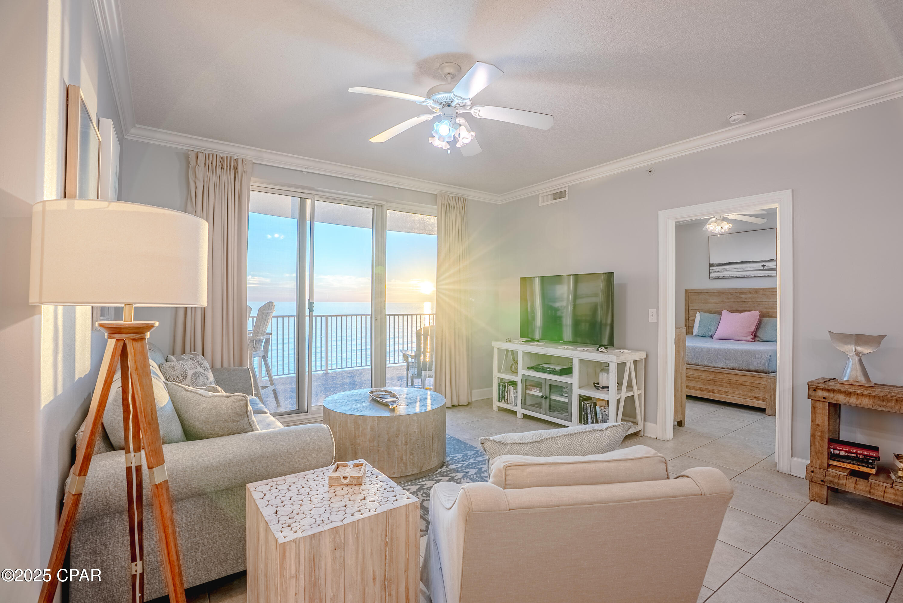 This condo is under contract with a 3 day kick out clause in effect.  Seller is offering to pre-pay a full year of HOA fees with an acceptable offer, saving $1,000 a month to help you get your vacation rental going.  Experience coastal living at its finest in this beautifully appointed 2-bedroom, 2-bath Gulf-front condo at the highly sought-after Emerald Isle. Wake each morning to the sound of waves and step onto your expansive balcony to watch the sun rise over the emerald waters--your own front-row seat to paradise.

This tastefully furnished, move-in-ready residence offers spacious living areas, a serene primary suite with sweeping Gulf views, and an inviting layout perfect for both relaxing getaways and unforgettable family vacations. The oversized balcony is ideal for morning coffee, sunset cocktails, or simply soaking in the sea breeze above the sugar-white sand.

Beyond its lifestyle appeal, this condo can also deliver strong rental potential when you're not able to enjoy it. An exterior storage closet adds convenience for beach gear, keeping your space effortlessly organized.

Located on the desirable west end of Panama City Beach, Emerald Isle offers premier amenities including two pools (one heated seasonally), a hot tub, fitness center, sauna, and ample parking with an additional parking deck. Plus, you're just minutes from Pier Park's shopping, dining, and entertainment.

This is your opportunity to own a slice of the Emerald Coast--where every day feels like a vacation. Schedule your private showing today and step into your beachfront dream.