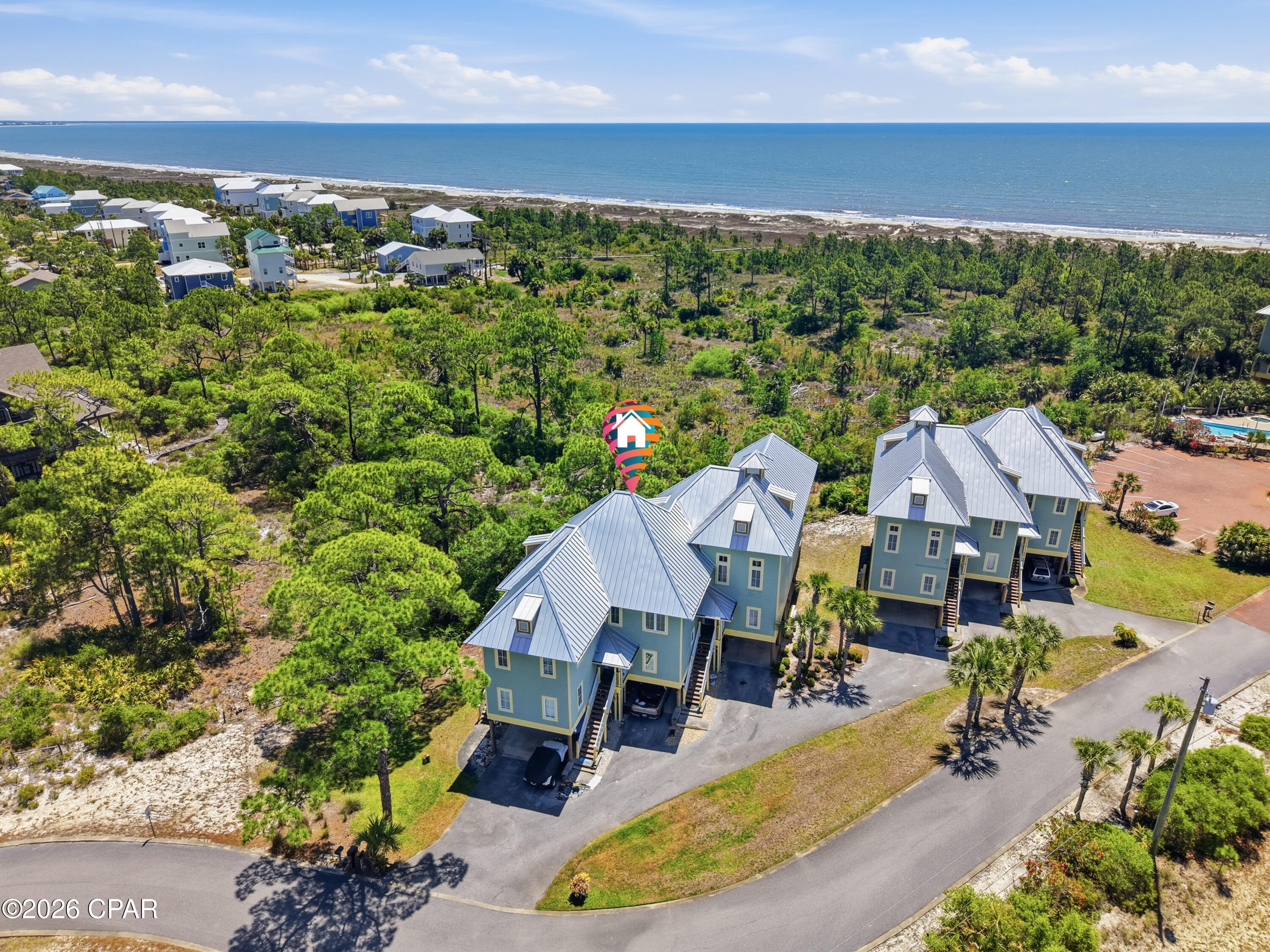 Nestled within The Club at Cape San Blas, this beautifully maintained coastal retreat offers spacious living, thoughtful updates, and a fully furnished, turnkey setup - ready for immediate enjoyment or strong short-term rental potential. Designed for comfort and connection, the main living area features rich wood flooring, 9-foot ceilings, and an open, inviting layout ideal for gathering. The fully renovated kitchen showcases quartz countertops, an induction cooktop, and upgraded appliances, blending style and functionality. Coastal-inspired furnishings create a relaxed, welcoming atmosphere. 


Two expansive screened balconies - one off the main living area and another off the upstairs primary suite - capture stunning Gulf views and seamlessly extend indoor living outdoors. A true highlight. Other practical features include covered parking underneath and generous storage for beach gear. As an added bonus, the sellers are offering their canoe and yellow 2006 Jeep as negotiable with the sale. 


A standout advantage of this property is the extensive window upgrade, featuring triple-pane, impact-resistant windows installed in 2024 and backed by a lifetime warranty. At The Club at Cape San Blas, the HOA covers all exterior maintenance with the exception of windows and doors, making this improvement a significant value-add for the next owner. Additional major updates provide peace of mind, including a 2019 metal roof and both HVAC systems replaced between 2019-2020. With exterior maintenance, septic, and trash service handled through the HOA, ownership remains refreshingly low-maintenance. HOA dues are $3,250 quarterly with no pending special assessments. 


The Club residents and guests enjoy access to a pool, hot tub, and a private boardwalk to the beach, offering a seamless transition between home and shoreline. The current owners have lovingly enjoyed this unit as a private vacation home for many years. It has not been on a rental program but offers excellent potential as a strong revenue-producing property.

Ideally situated along Florida's Forgotten Coast, the property is just a short drive from St. Joseph Peninsula State Park, Salinas Park, and the delicious dining options of Port St. Joe, where fresh Gulf seafood, local favorites, and laid-back coastal charm define the experience. Whether you're seeking a personal coastal retreat, a second home, or an investment opportunity, this exceptional condo delivers. A cost-to-own sheet, rental projection, and walkthrough video are available. Schedule your showing today!