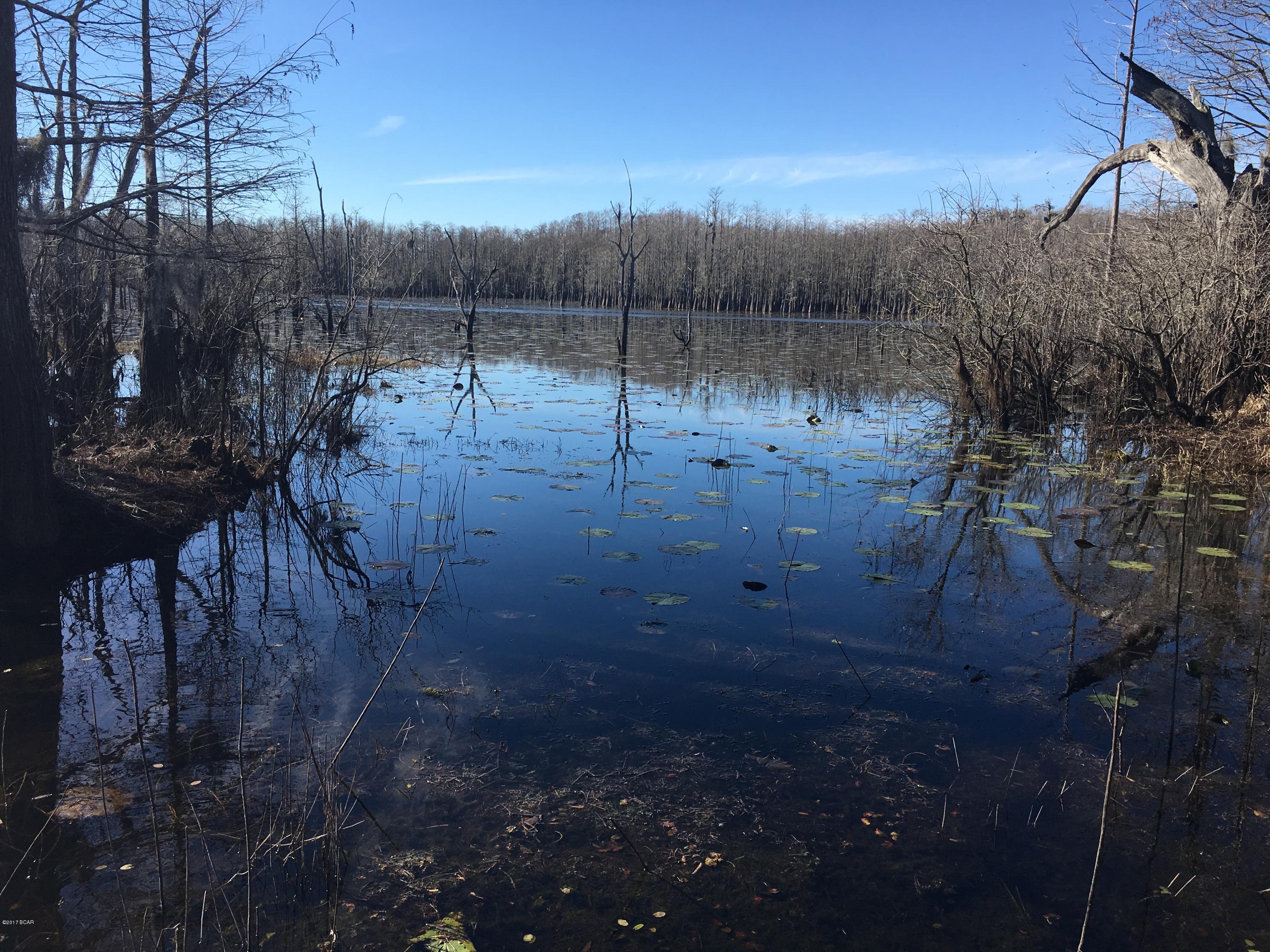 Hunters and Fishermen!! This is the prime getaway. The south side is overflow for Ocheesee Pond. The north side is dry with a one bedroom, one bath (21x19) efficiency apt and a 65x45 pole barn. Both built in 2000. It has well, septic and power. Ocheesee Pond is a 2200 acre lake that is know for great fishing.