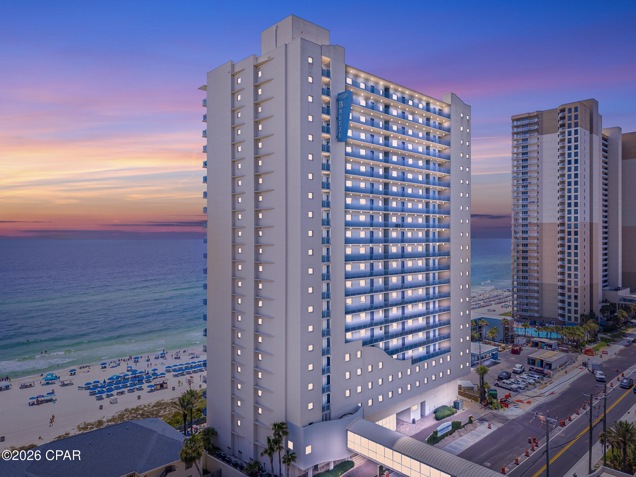 Gulf-Front Turnkey condo, Fully furnished, Located in a high-demand rental corridor near Pier Park with resort amenities. Step inside to a bright, welcoming tiled entryway where coastal charm meets comfort. Just off the entrance, you'll find the first bedroom with soft hues and thoughtful touches, setting the tone for your beachside escape. Tucked neatly into the hallway, the built-in bunk alcove offers a fun and functional space for little ones or extra guests. With cozy bedding and clever design, it's the perfect blend of charm and convenience--making the most of every square foot. The open-concept kitchen flows seamlessly into the living area, creating a light and airy space that's perfect for entertaining or relaxing with family. While prepping meals or mixing drinks, you'll still be part of the conversation--enjoying views of the Gulf and the natural sunlight that fills the room. The stylish and functional kitchen features rich wood cabinetry, sleek black appliances with an electric stove, and durable granite countertops--offering both beauty and practicality. The living room exudes relaxed coastal charm with soft, Gulf-inspired hues, light tones, and breezy textures. Nautical accents, cozy furnishings, and coastal décor create a welcoming space that captures the easy life of beachfront living. You'll love that the entire condo is tiled and there's no carpet to maintain! In the living room it has comfortable, beach-friendly furniture that invites you to relax and unwind while the open layout makes it easy to gather with family or entertain friends. New HVAC December 2022, New Washer and Dryer, New flooring in the Primary Bedroom in 2023, and New paint and furniture and décor in 2025. Sterling Breeze offers a variety of amenities onsite including a Gift Shop, Gym with the workout views of the Gulf, Outdoor showers to washing off the sand, Beachside pool (heated in the winter), and Hot Tub! Located near Pier Park Shopping, Frank Brown Park, Local Dining, and the new Pirates Voyage Dinner Show and Top Golf.