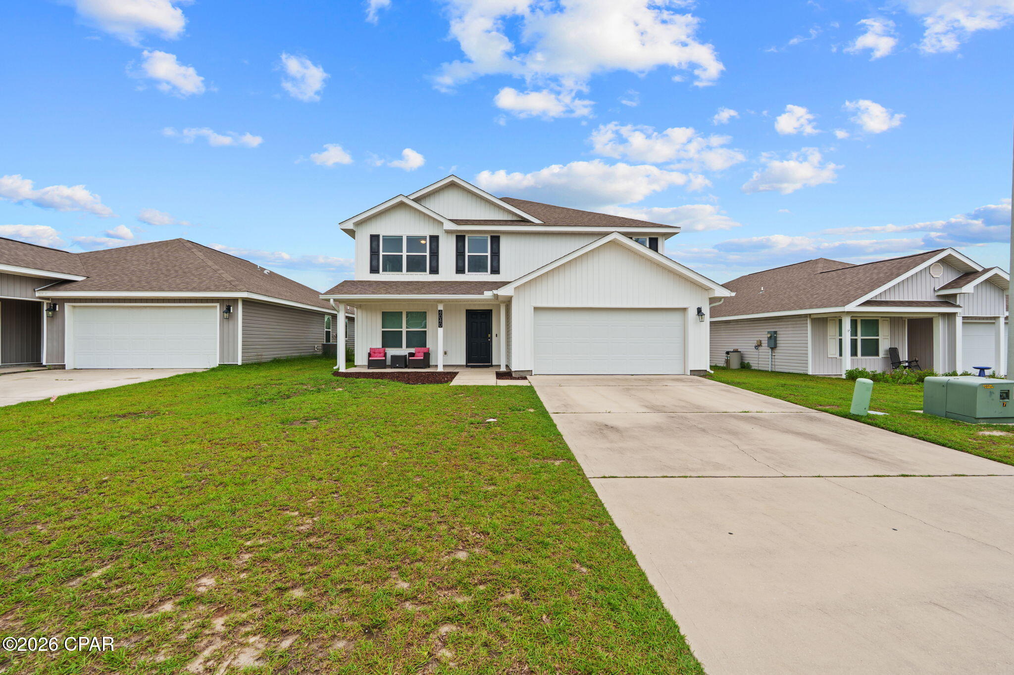 This impressive 5-bedroom, 2.5-bath home features a spacious, open concept floor plan that seamlessly connects the kitchen and family room, creating the perfect space for entertaining and everyday living. The well-appointed kitchen offers stainless steel appliances, ample cabinetry and counter space, and a walk-in pantry for all your storage needs. The private first-floor owner's suite provides a relaxing retreat with an en suite bath featuring dual vanities, a soaking tub, separate walk-in shower, and a walk-in closet. Upstairs, you'll find a huge second living area that makes along with 4 additional bedrooms and a full bath with double vanities. The convenient upstairs laundry room adds to the home's thoughtful design. Step outside to enjoy the screened back patio, perfect for morning coffee or evening gatherings, overlooking the backyard. Additional features include a versatile flex/bonus room on the 1st floor, a 2-car garage, and plenty of room for everyone to spread out. Don't miss this opportunity to own a spacious home in the desirable Brighton Oaks community! All sizes/measurements/info approx; please verify if important.