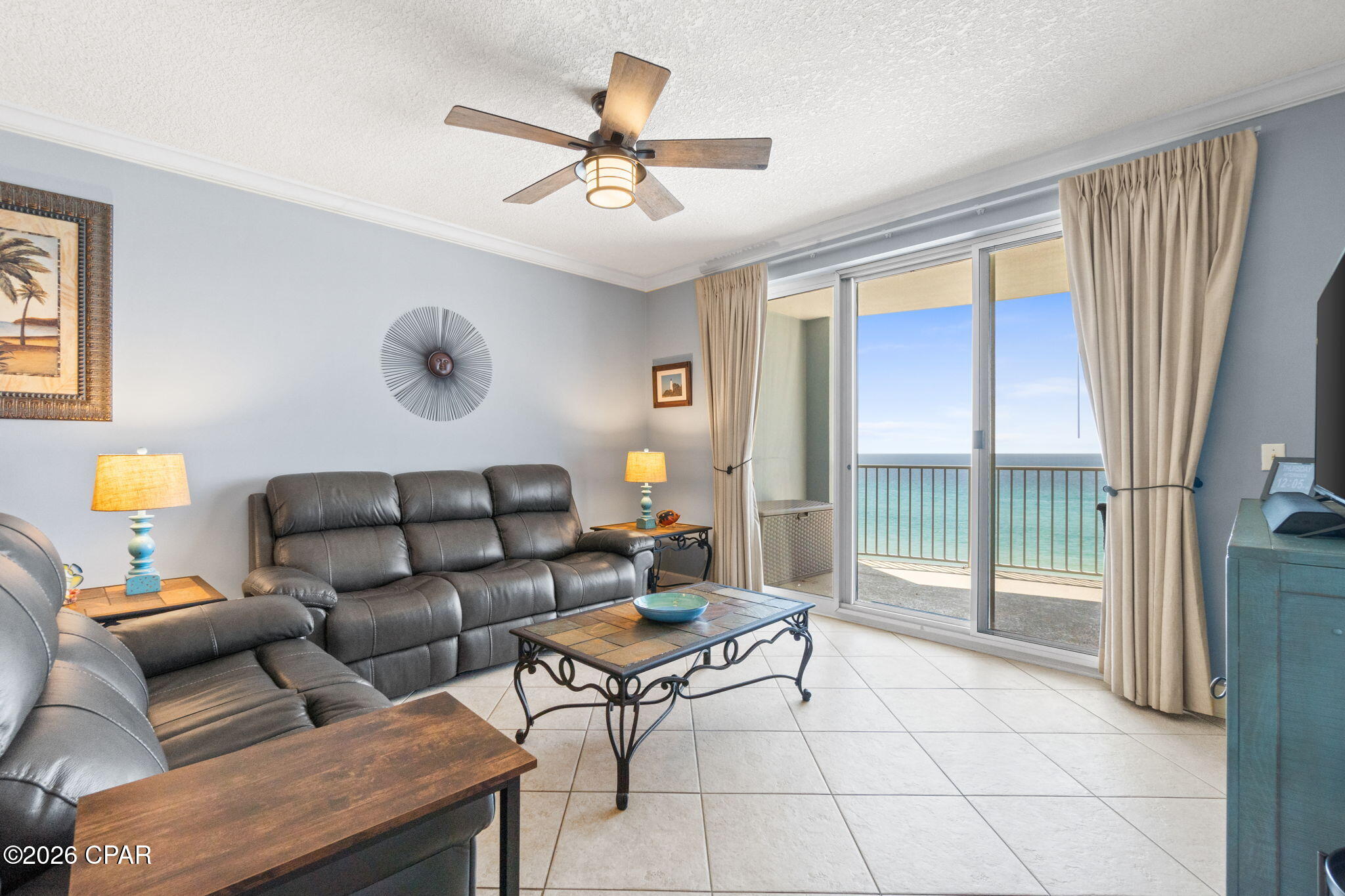 You've found it! The best value in Twin Palms and a rare opportunity to own a west-facing END UNIT at Twin Palms Condominiums. Unit 801 offers unbeatable price, location, and Gulf-front views along the world's most beautiful beaches. This 2-bedroom, 2-bath condo features just under 1,200 sq. ft. of well-designed living space, highlighted by a spacious primary suite overlooking the Gulf and direct access to an oversized balcony through large sliding glass doors, perfect for sunsets. Twin Palms stands out from other complexes with high-speed elevators, gated and covered parking, and a quieter, more relaxed atmosphere. Recent updates to the building, including exterior paint and a resurfaced pool, add to its appeal. Owners and guests enjoy top-tier amenities such as a Gulf-front pool, indoor pool, hot tub, sun deck, sauna, and fitness center. With a private storage unit conveniently located just outside your front door, this is a must-see opportunity in one of PCB's most attractive condo communities.