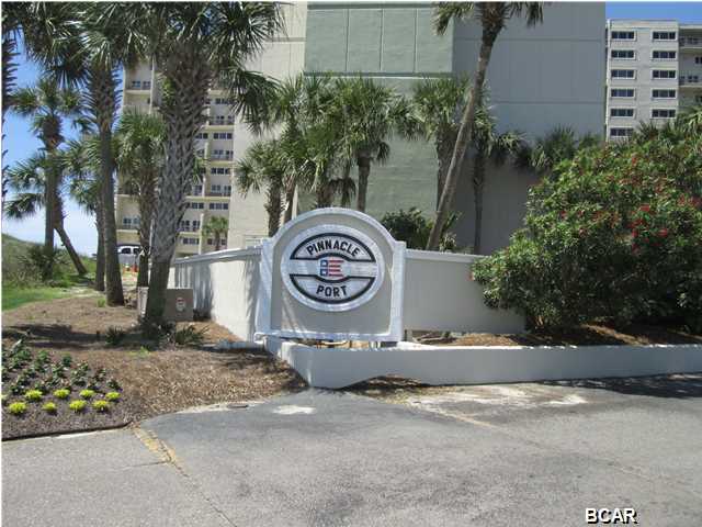 This beachfront townhouse style condo is a 1 Bedroom/1.5 Bath unit with gorgeous views of the Gulf of Mexico. Located in the gated community of Pinnacle Port on west end of Panama City Beach. Pinnacle port is nestled between the Gulf of Mexico on one side and Lake Powel on the other and amenities include two pools--one heated, tennis courts, shuffleboard courts, a fresh water boat ramp and boat slips, men's and women's steam rooms, a fitness room, billiard room, and children's playground. This would be a great full time home, vacation home or investment property. This is a Fannie Mae HomePath property. All information is taken from public records. If important to buyer, please verify.