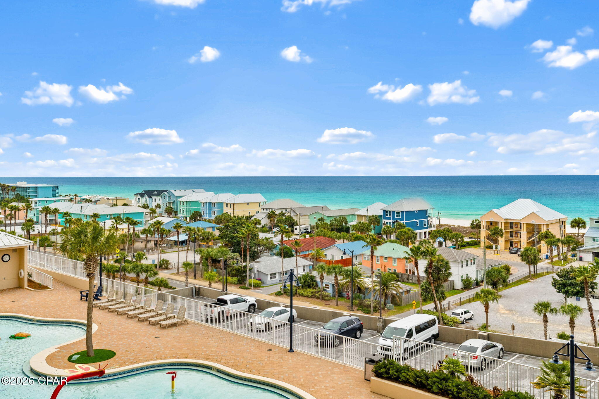 Welcome to Unit 606 at Laketown Wharf Resort, an updated three-bedroom, two-bath condominium offering Gulf views and a prime location in the heart of Panama City Beach. Designed for easy coastal living, this spacious residence features an open-concept living and dining area, abundant natural light, updated finishes, and a private balcony with views toward the Gulf. Ideal as a primary residence, second home, or high-performing short-term rental, this property combines lifestyle appeal with the convenience of a resort setting.

Laketown Wharf is known for its extensive amenities, including five resort-style pools, two hot tubs, a fitness center, putting green, children's playground, barbecue and picnic areas, on-site dining and retail, covered parking, gated access, a lakefront boardwalk, and nightly fountain and light displays. Located just across the street from the beach, the resort offers quick access to Panama City Beach's white-sand shoreline and emerald-green water.

Conveniently located near restaurants, shopping, entertainment, and area attractions, Unit 606 offers easy access to Thomas Drive, boating, fishing, water sports, and St. Andrews State Park. This is an excellent opportunity to own a well-positioned property in one of Panama City Beach's most recognizable resort communities.