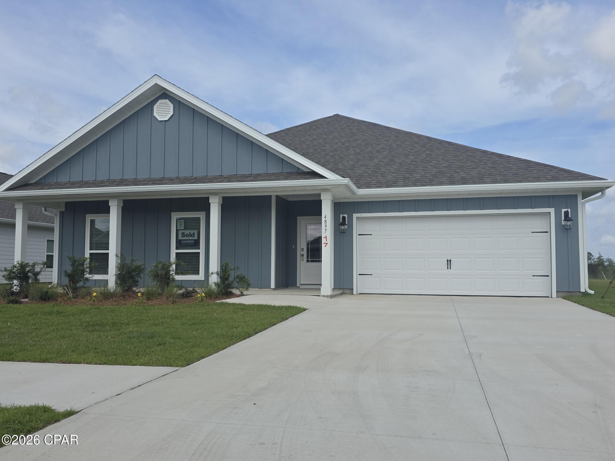 Welcome to the Victoria, a new home floor plan located at Titus Park in Panama City, Florida. The Victoria is a large open floor plan that is a great addition to our Tradition Series homes at Titus Park. The Victoria is a 4-bedroom, 2.5-bathroom, 2 car garage home that has 2,275 square feet on a corner lot and includes many features. It is a popular floorplan built at many of our communities here in the sunny Panama City, Florida. As you approach the Victoria floor plan, you will notice the large covered front porch and beautiful Hardie Board Plus siding that covers all sides of the house. There is also a covered back patio that has plenty of room for patio furniture to enjoy your morning coffee or having friends over.

On the inside of the Victoria, you'll notice the sunlight that radiates throughout the home from the many windows and the EVP flooring throughout the main areas of the home. Each bedroom has plush carpet floors and closets with ventilated shelving. The large open living room has tray ceilings and a ceiling fan and opens to the kitchen and dining area. The kitchen and full bathrooms have beautiful white cabinets and elegant white quartz countertops. The primary bathroom features a double vanity and a separate tub and a shower with glass doors next to a walk-in closet, saving you space in the main bedroom. The guest bathroom also features a double vanity and plenty of cabinet space.

Appreciate the convenience of a Smart Home technology package, featuring keyless entry and an intuitive control panel for your thermostat, lighting, and security systems. The exterior of this corner lot home features Hardie Color Plus Siding and is uniquely engineered to stand up to the harshest elements from wind, rain, fire, freezing temperatures, and hail. Dimensional shingles with 30-year warranty. A landscaped front flower bed at entry way and fully sodded yard. Our Titus Park community features underground utilities making it less susceptible to damage from severe weather leading to fewer outages and more reliable service. Residents of Titus Park can enjoy exclusive access to the newly built amenity center with a pool, BBQ pits and lounge chairs!

Come see for yourself why the Victoria is a popular floor plan for new home buyers. To see this floor plan in Titus Park, stop by our model home today or schedule an appointment online.