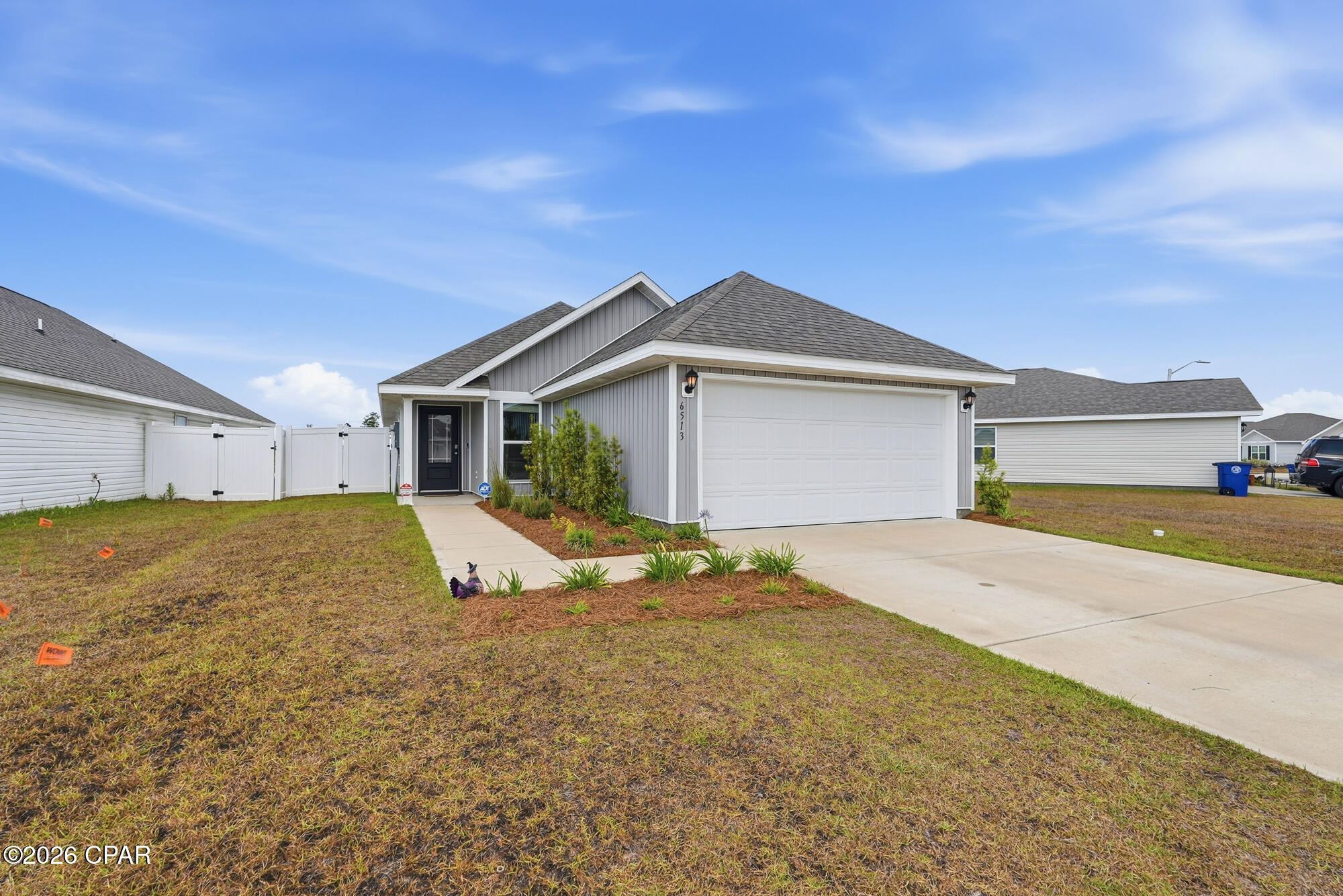 Move in July 22nd or later! 6513 Slabinski is a 3 bedroom, 2 bathroom home in Liberty with a pond view and fully fenced in yard! Pets allowed - please apply with details! Just a short walk to the amazing amenity center. The floor plan flows nicely from the start. The living area is cozy and inviting and opens to the kitchen and dining area. The master bedroom is located at the back of the home with nice views of the backyard. Double vanity sinks, a soaking tub and stand-alone shower make for a relaxing oasis to enjoy after a long day! There are two additional bedrooms that share a hall bathroom that is easily accessible for guests as well. You will find the laundry area as you head toward the full size 2 car garage. Take advantage of the smart home features including the my-q system that allows you to open your garage with the click of a button. 

Liberty is a walkable community with sidewalks throughout and amazing amenities that simply do not compare to any other community in the area. There is a large resort style pool, community center, gym, playground and splash pad! There is also outdoor grilling to take advantage of. It's truly a lifestyle when you choose Liberty. 

Liberty is located just a few minutes from the new Publix and Starbucks on 231. Just 25 minutes to Tyndall and even closer to shopping and restaurants.