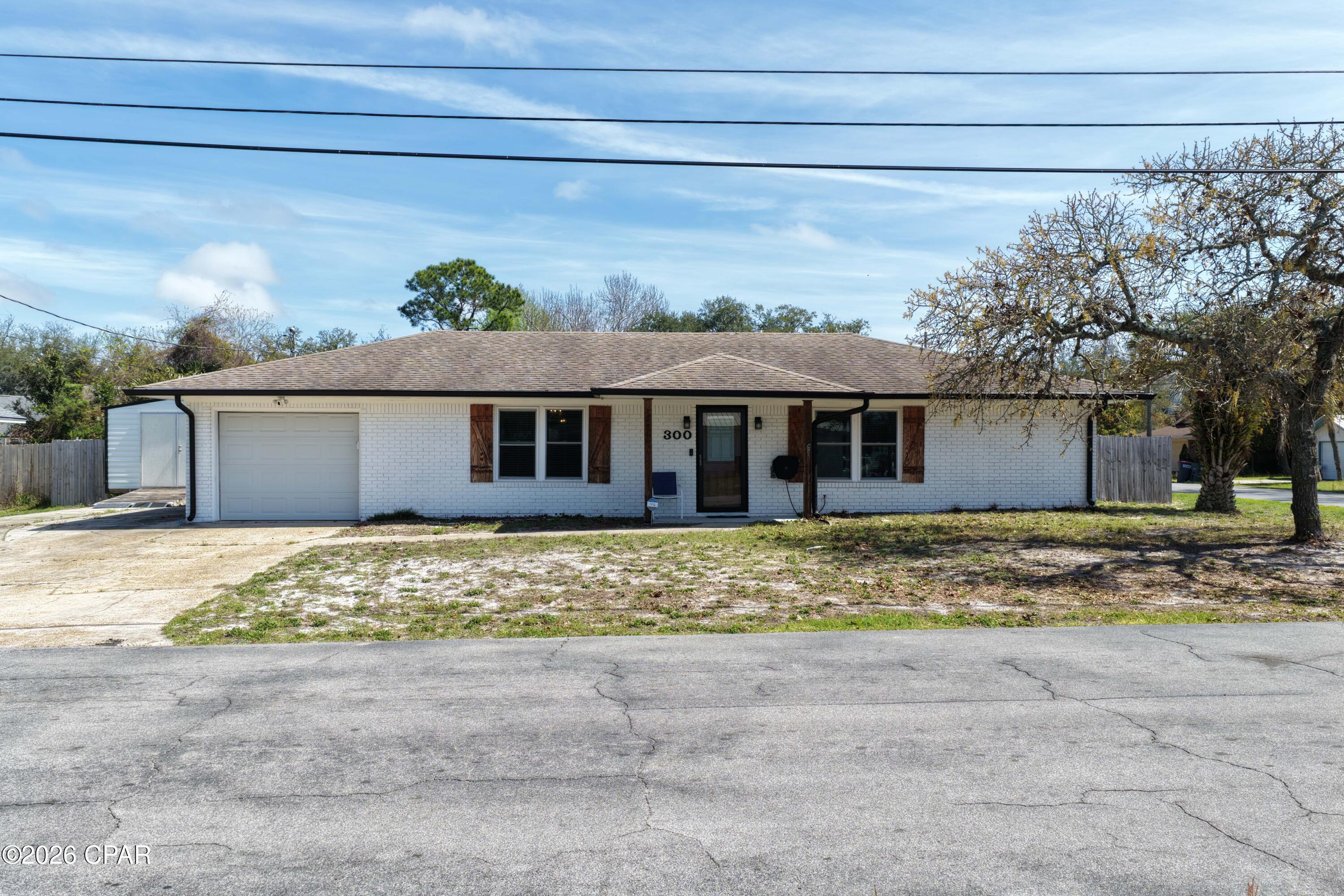 'CURRENTLY UNDER CONTRACT, SELLER WILL CONSIDER BACKUP OFFERS' Welcome home to this fully updated 2-bedroom, 2-bathroom brick home situated on a large corner lot in the established neighborhood of North Lagoon Heights. In 2021, the interior was refreshed with fresh paint, durable LVP flooring throughout, updated bathrooms, and a modern kitchen complete with new appliances. Major systems were upgraded in 2023, including a new HVAC system, tankless water heater, garage door, and energy-efficient windows, providing long-term comfort, efficiency, and lower utility costs. Outside, enjoy the large covered deck, spacious fenced yard and 16x10 outbuilding, perfect for storage, a workshop, or extra flex space.
This prime location provides easy access to shopping, dining, top-rated schools, the Naval Support Activity (NSA) Panama City, and the beautiful white-sand beaches of the Emerald Coast. Whether you're looking for a primary residence, second home, or investment property, this turnkey home checks every box.