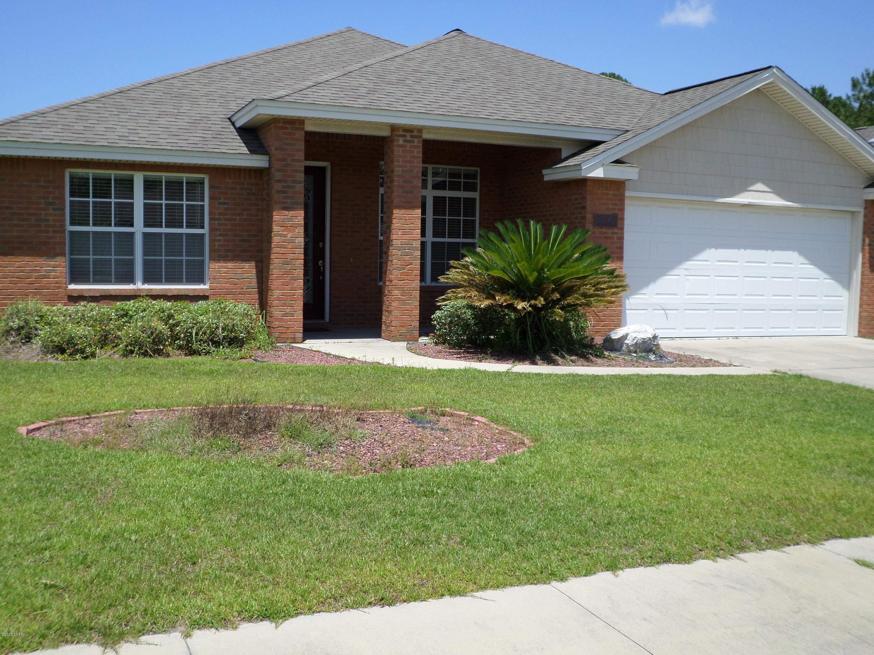 4 BR 2BA Home in desirable Lynn Haven. Interior features include 3 large bedrooms, 2 full baths, spacious living area with electric fireplace, formal dining room and open kitchen with Corian countertops and lots of cabinets. Home is all brick home with fully sodded yard, sprinkler system and sidewalks. All sizes are approximate, please measure and verify if important. School assignments are subject to change, please check with Bay County for most accurate information. Pets allowed with owner approval and NON REFUNDABLE pet fee applies per pet. Breed restrictions apply. All property sizes and ages are approximate, please measure and/or verify if important. Deposit is the same as the rent.