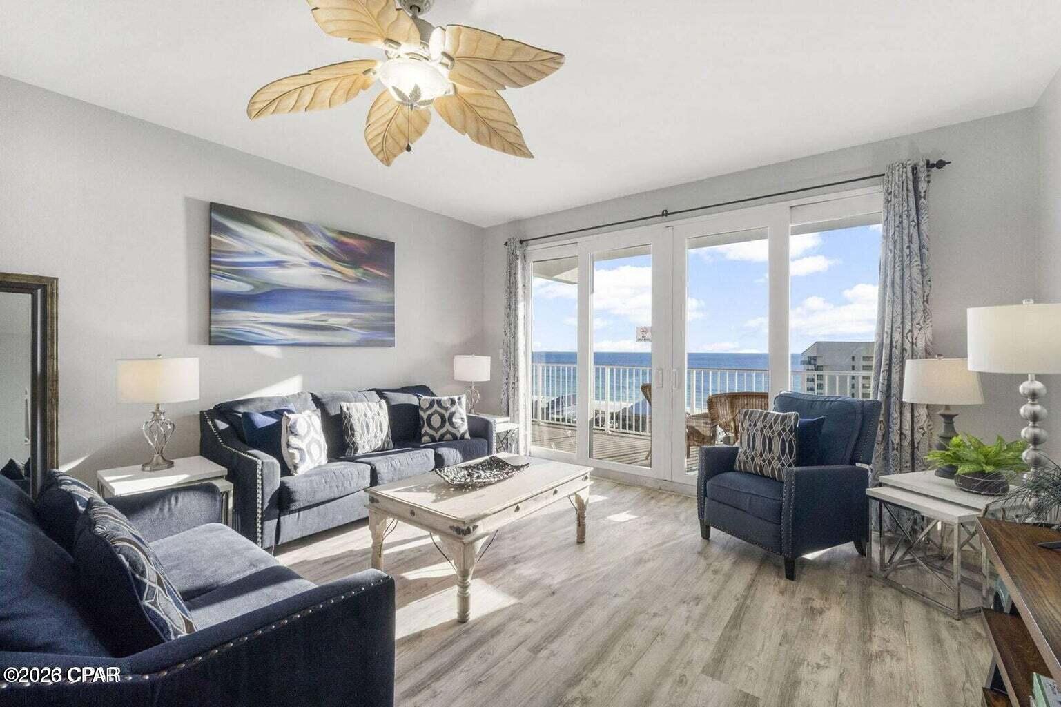 GULF VIEWS, STRONG RENTAL POTENTIAL & FLEXIBLE SELLER FINANCING! This 10th-floor condo delivers the Panama City Beach lifestyle buyers and investors are looking for, with direct access to sugar-white sand beaches, emerald Gulf waters, and endless entertainment just steps away. Whether you're searching for a personal getaway or a high-performing vacation rental, this unit offers an ideal opportunity.

Inside, the open-concept living space is filled with natural light and flows to a private balcony overlooking the Gulf, perfect for morning coffee or relaxing after a day on the beach. The layout is designed to maximize occupancy with a spacious bedroom and additional bunk space, making it highly appealing for short-term rentals.

Located in a resort-style community, owners and guests enjoy multiple pools, beach access, a fitness center, and on-site dining, all contributing to strong rental demand. Positioned along one of the most desirable stretches of Panama City Beach, you are just minutes from popular attractions, waterfront dining, shopping, fishing charters, and family-friendly entertainment.

This is a turnkey opportunity for investors seeking income potential in a high-demand beach market or buyers wanting a vacation home that can help offset costs through rentals.

Seller financing available at 5% interest with a 3 to 4 year balloon, amortized over 30 years, with 20% down, adding flexibility to an already strong investment opportunity.
