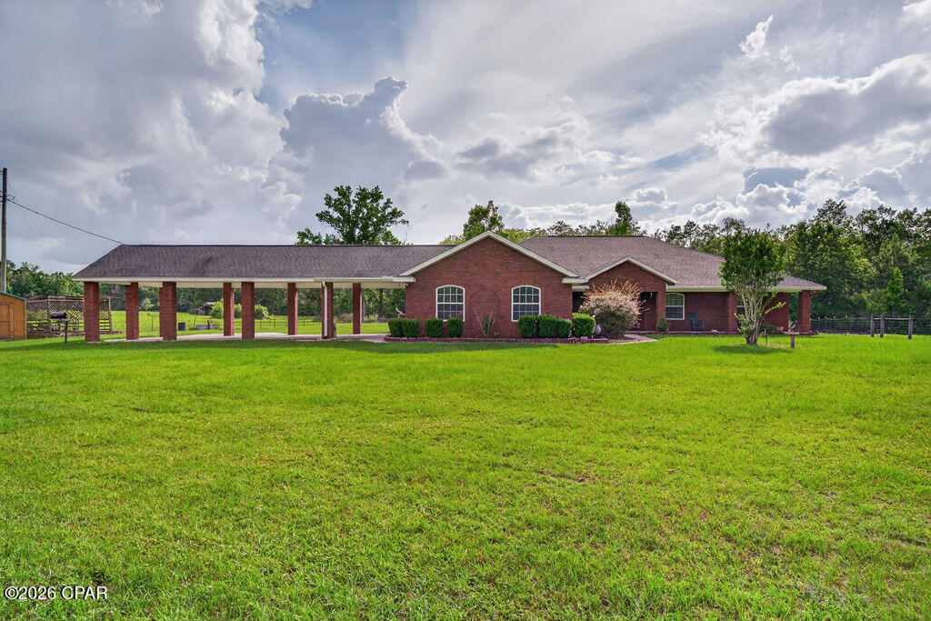 Located on 48.42 acres, this spacious 3-bedroom, 2-bathroom home offers 2,385 sq ft of comfortable living space with plenty of room to spread out inside and out. The living and dining areas are open to one another and feature a vaulted ceiling, creating a bright and inviting central gathering space. The kitchen offers stainless steel appliances and a nice amount of cabinet storage, making it both functional and welcoming. The oversized master bedroom feels like a true retreat, complete with a private master bath featuring a double vanity, soaking tub, and separate shower. Two additional bedrooms are nicely sized, and the office provides flexibility for a home workspace, hobby room, or potential 4th bedroom. Outside, the property includes some fencing, an attached carport, and endless possibilities with over 48 acres to enjoy. Whether you're looking for privacy, space for animals, recreational land, or room to create your ideal property, this home offers a wonderful opportunity to make it your own.