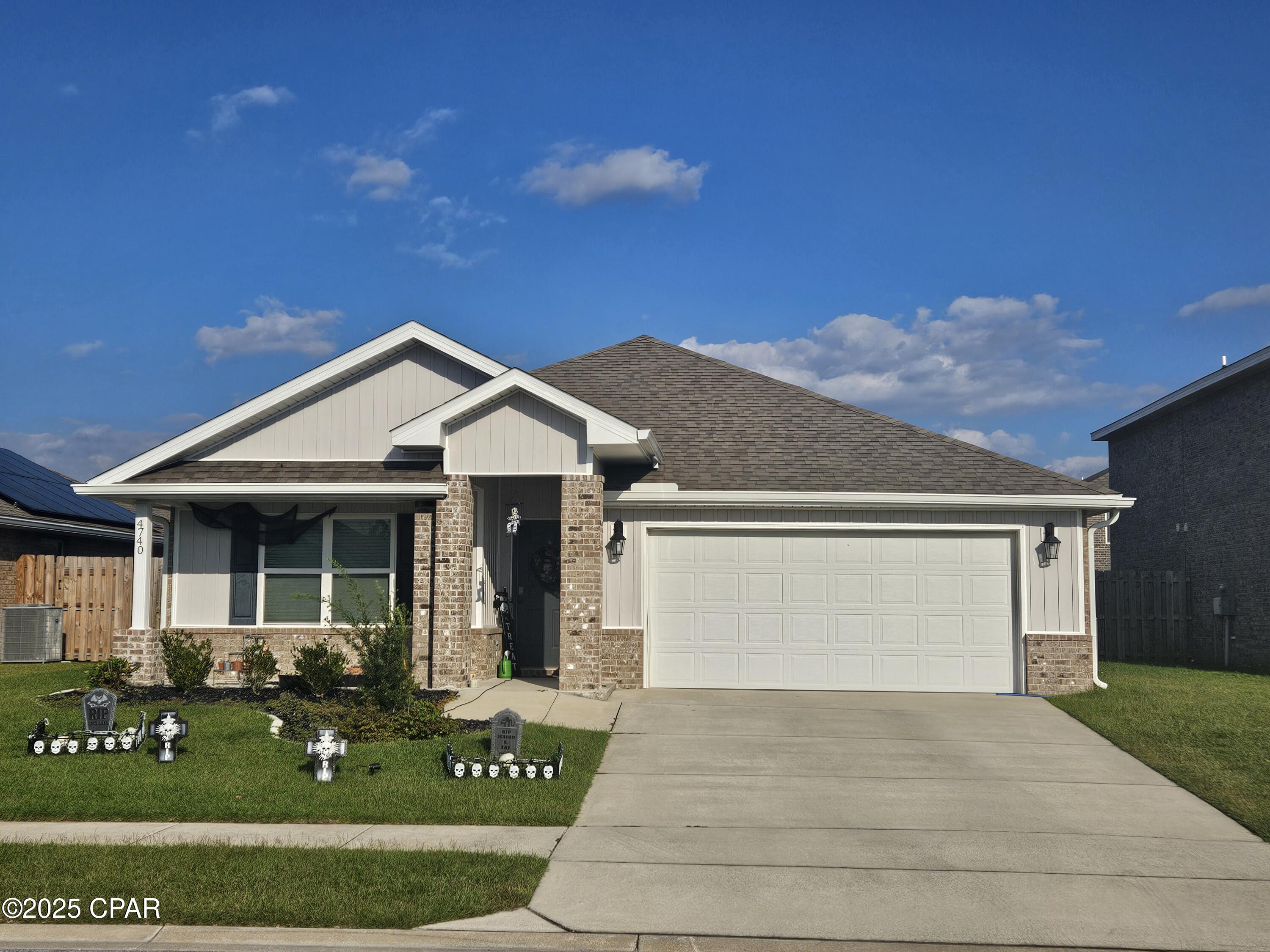 This Titus Park home is a Brick Cali floor plan with separate metered irrigation, larger upgraded soaking tub, gutters, and water softener. 

It is located 6 miles from route 77 and 23 street. 14 miles from Tyndall, and 30 minutes to the Navy Dive center. 

Centrally located with Publix at Lindsey xing and Winn Dixie. North Bay Haven Charter School within a 5 minute drive.  

Lynn Haven Bayou Park and Preserve is about a 5 minute drive as well as boat launching for the bay and Deer Point lake.

Titus Park community center includes a pool and dog recreation area. The neighborhood provides your family with lots of safe walking, and bike riding, on well lit streets,