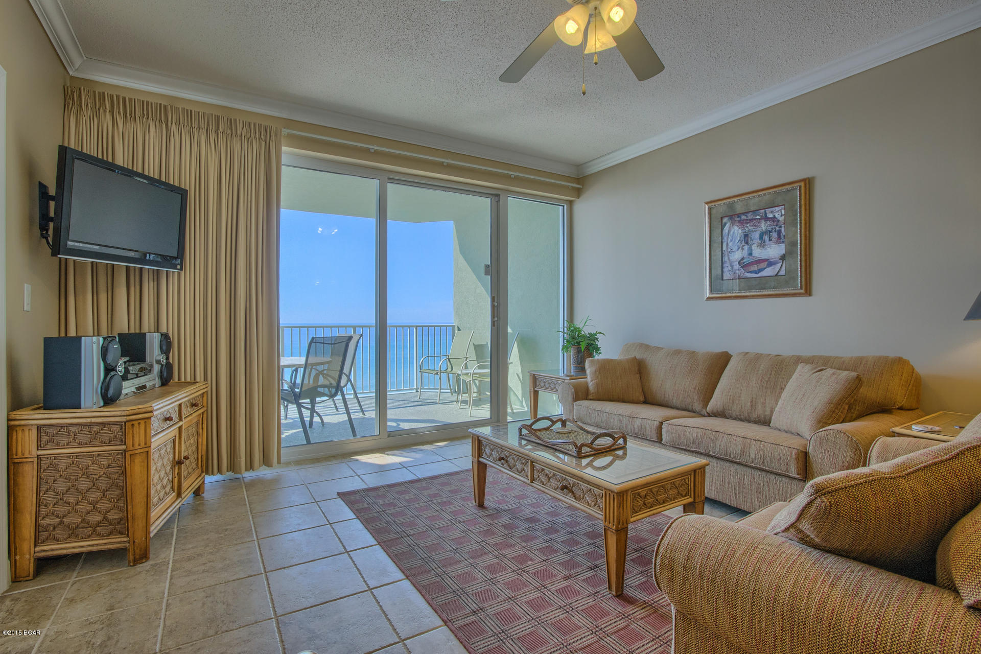 Professionally decorated 6th-floor end unit has 2 bedrooms and a large laundry room. With 1380 square feet, this unit has 2 full baths, with a garden tub and separate shower in the master bath. Fully furnished, this unit is move-in ready! Kitchen has granite countertops and tile floors in kitchen, entry and baths. Balcony is accessible from the living room and master bedroom via 8ft sliding glass doors and offers an exceptional view of the beach and gulf. Boardwalk Beach Resort features a lavish pool deck with 2500 square foot zero-entry pool, two hot tubs, a Splash Zone for kids, sauna, steam room and more. Boardwalk offers luxury, comfort, convenience and great rental income. Seller will consider owner financing and is a real estate licensee.